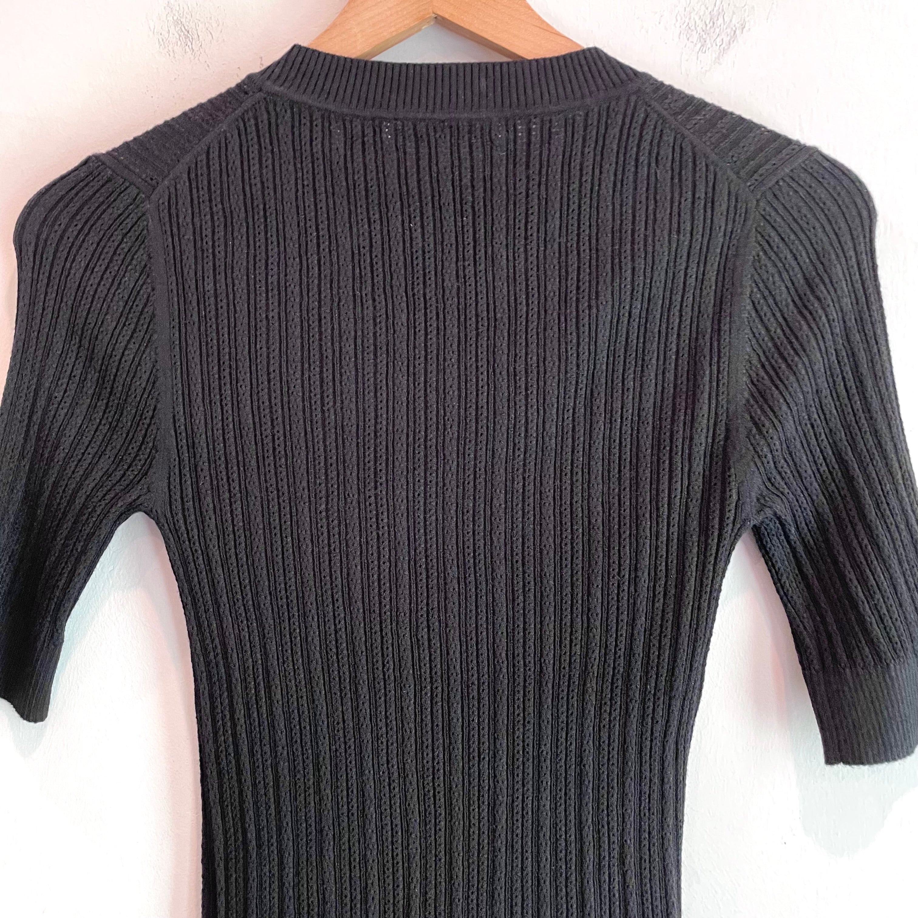 Pointelle Short Sleeve Sweater