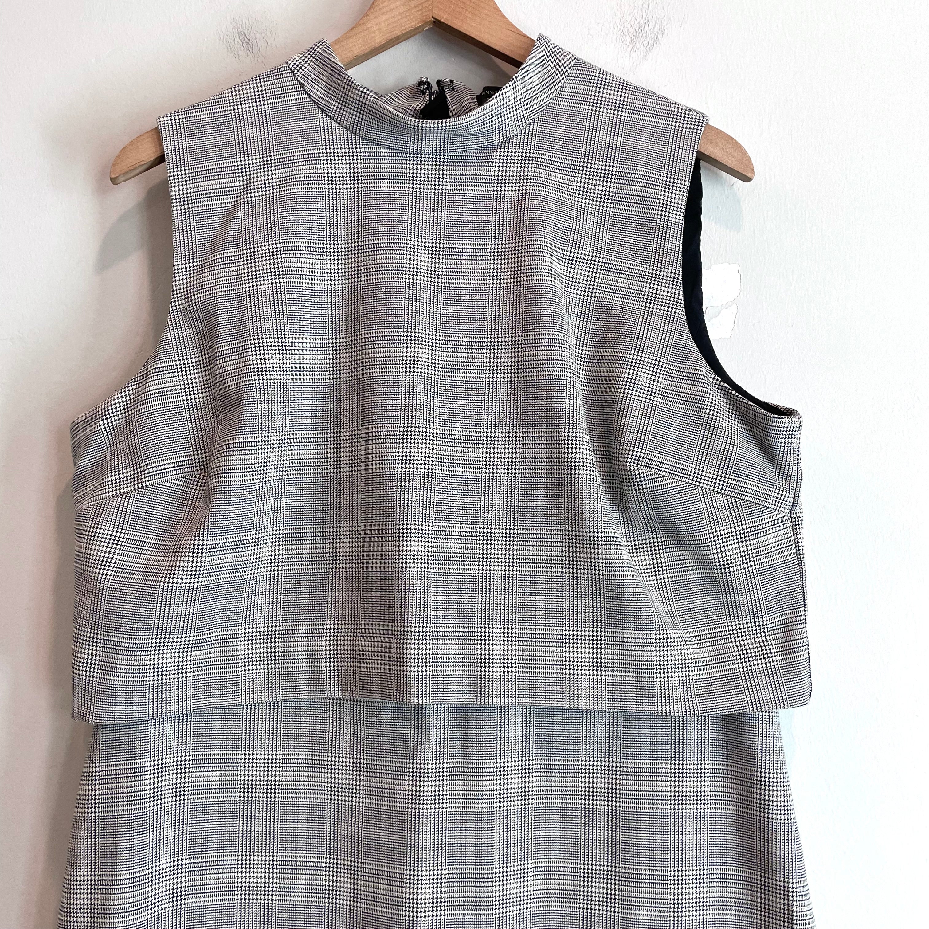 Plaid Overlay Sheath Dress