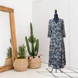 Floral Wrap Midi Dress