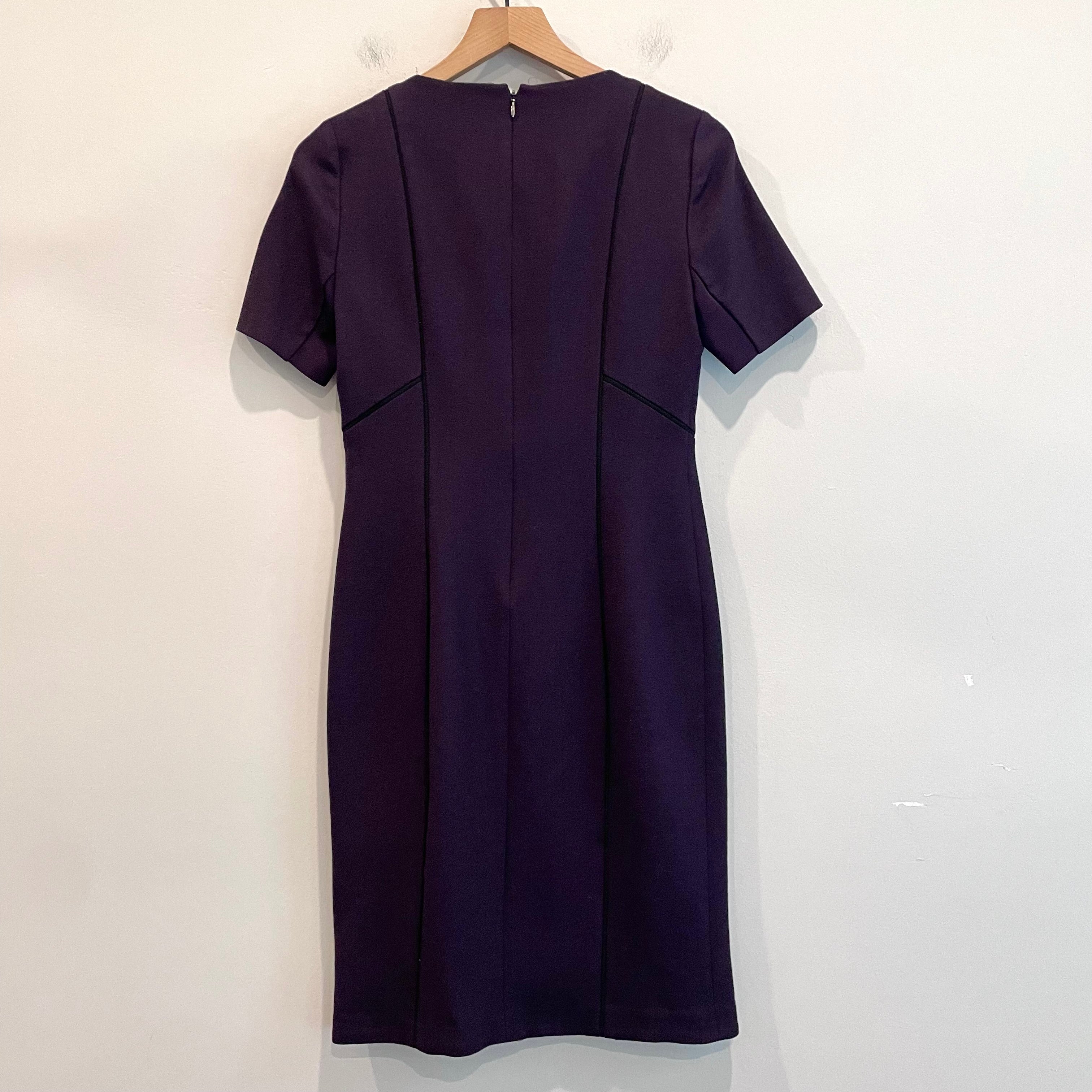 Short Sleeve Wool Blend Sheath Dress