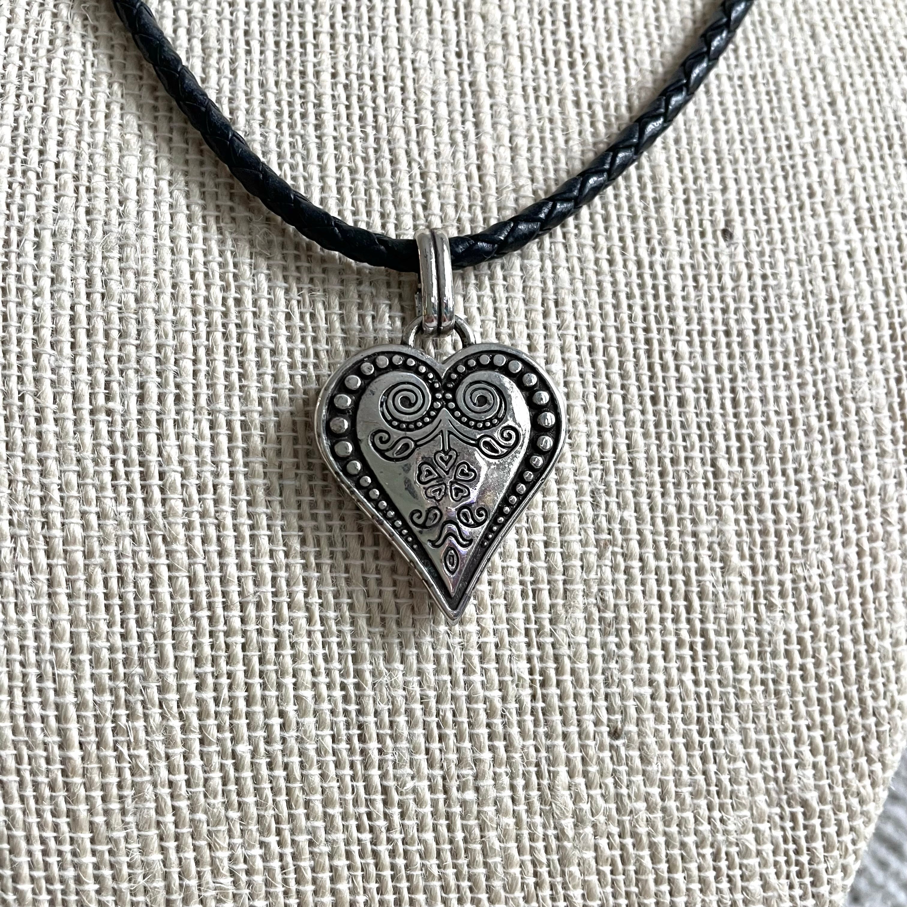 Heart Charm Rope Necklace