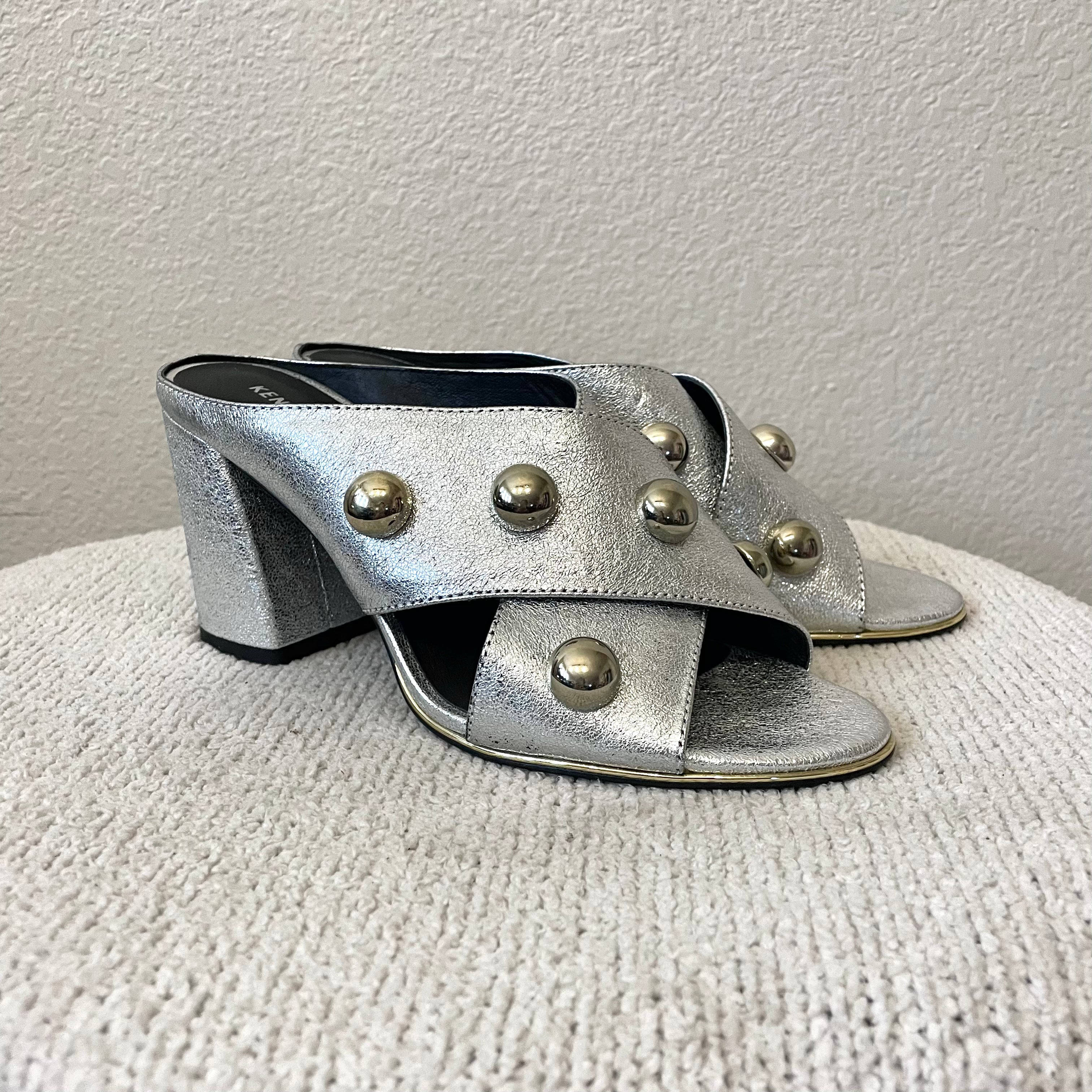 Silver Studded Mules