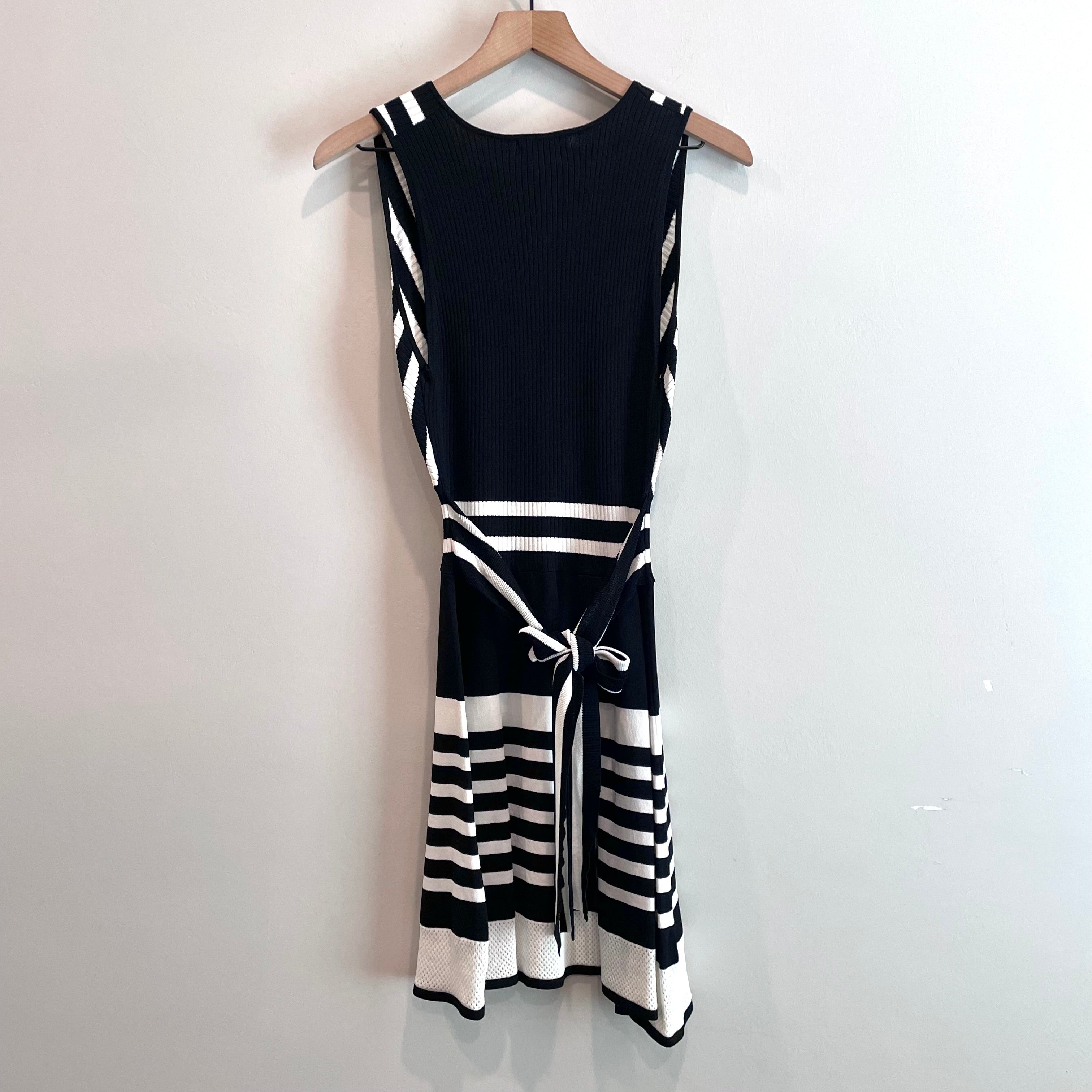 Striped V-Neck Stretch Dress