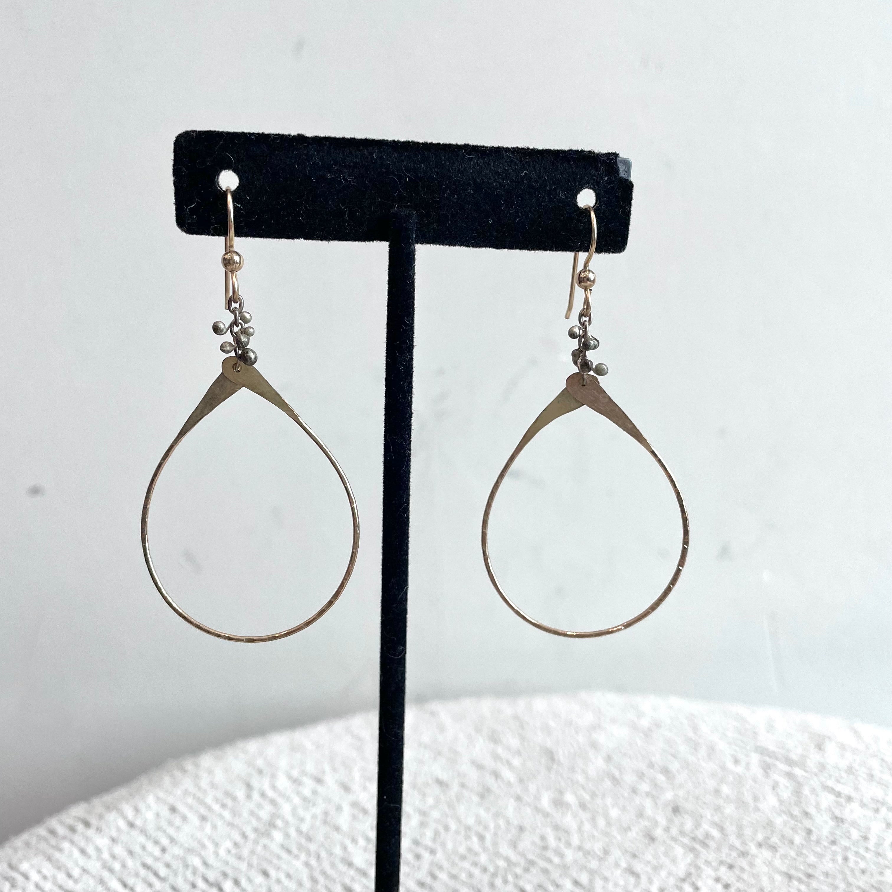 Hammered Oval Hoop Earrings