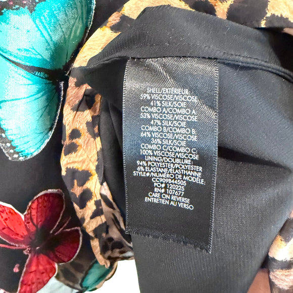 Butterfly Leopard Silk Dress