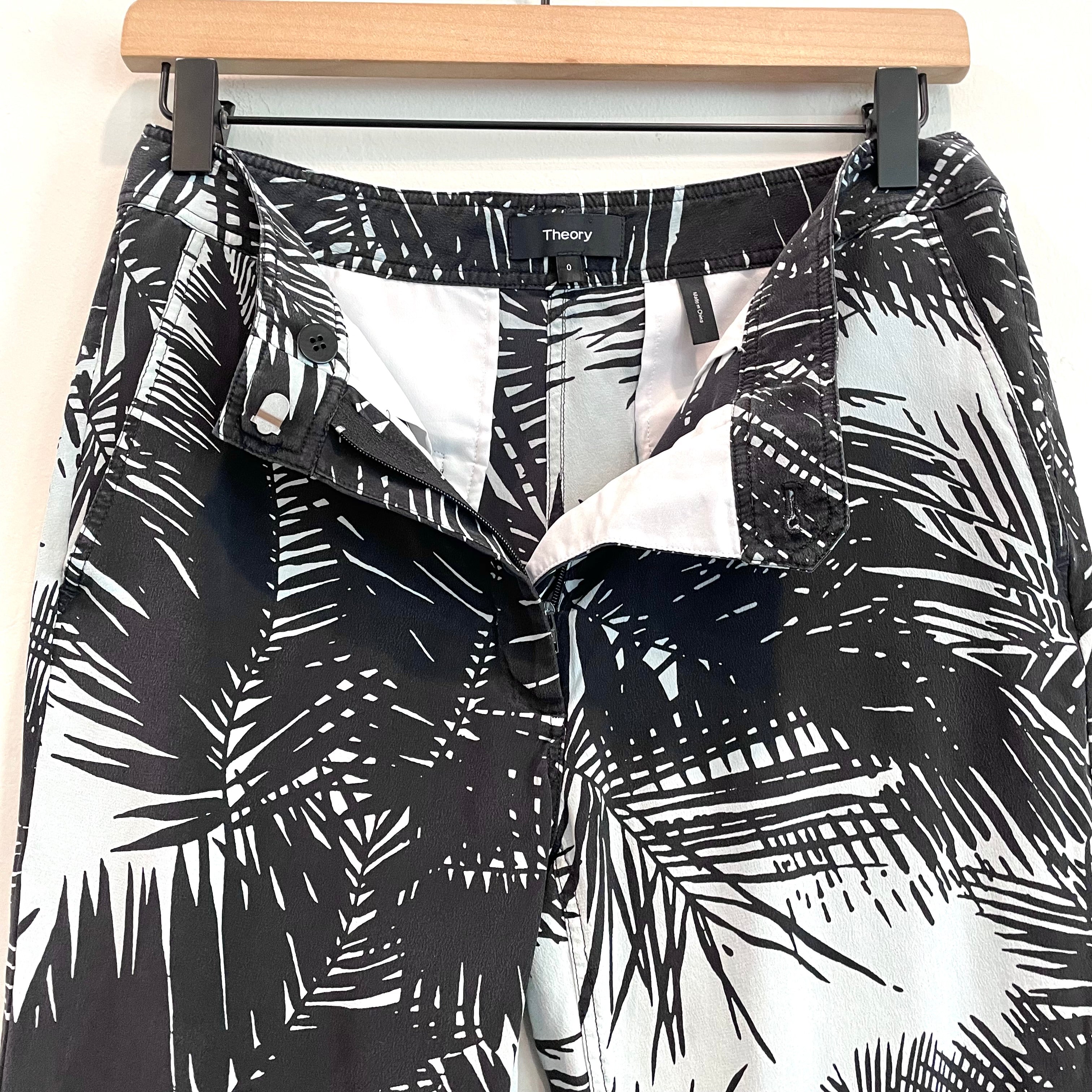 Palm Leaf Silk Crop Pants