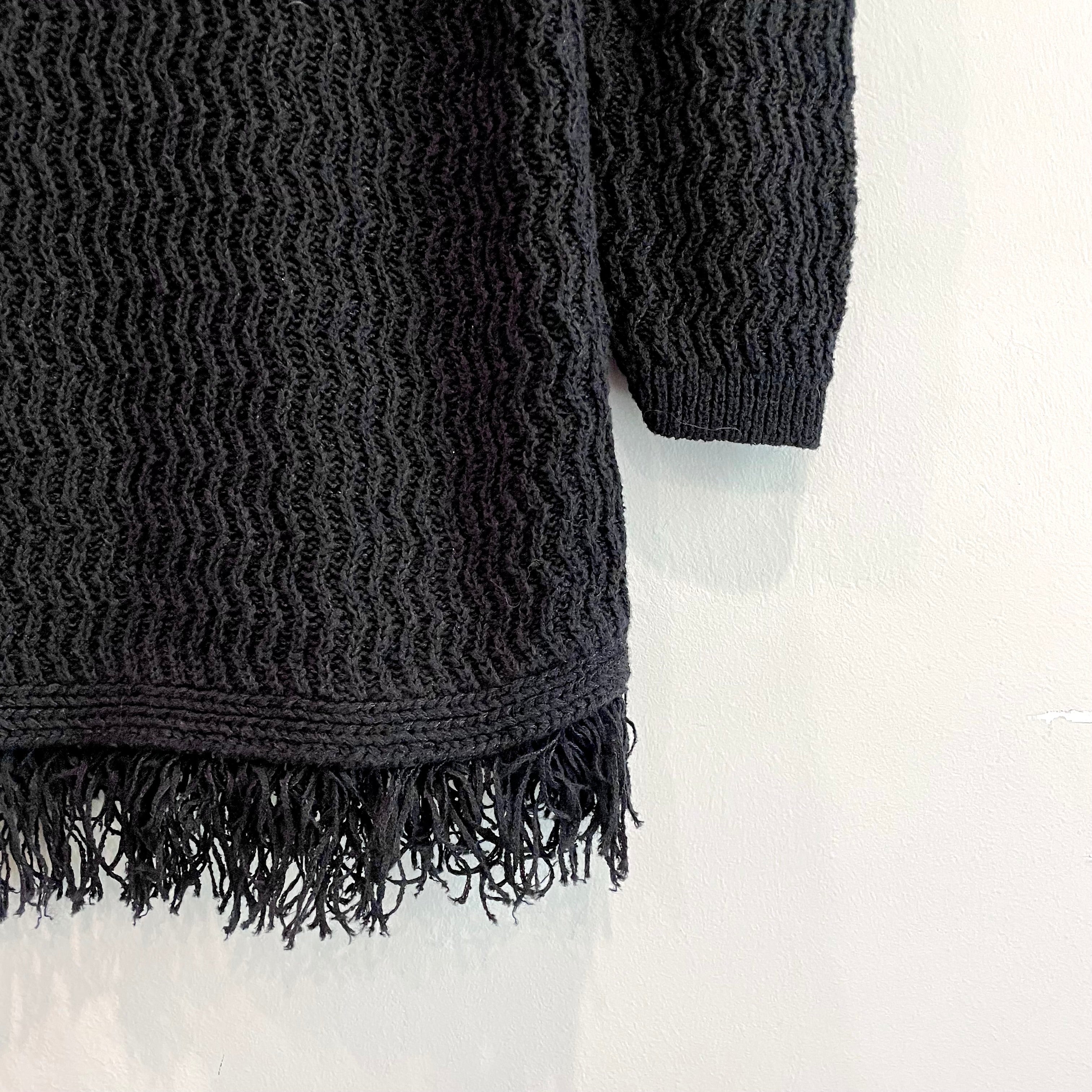 Textured Fringe Hem Sweater