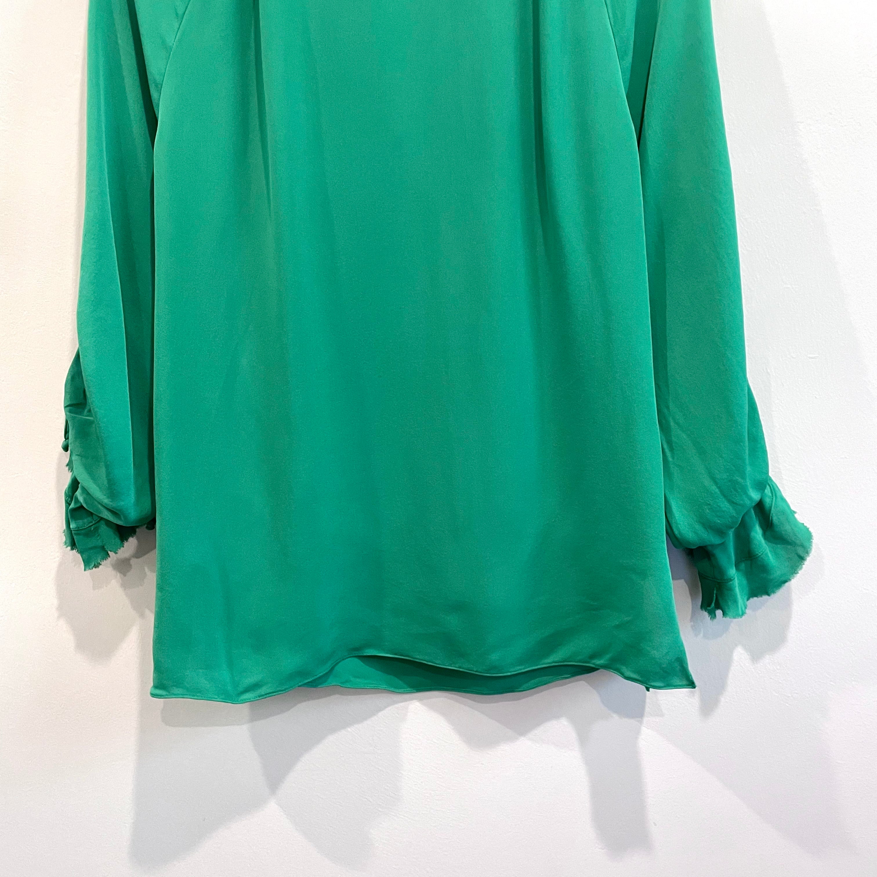 Silk Ruched Sleeve Top