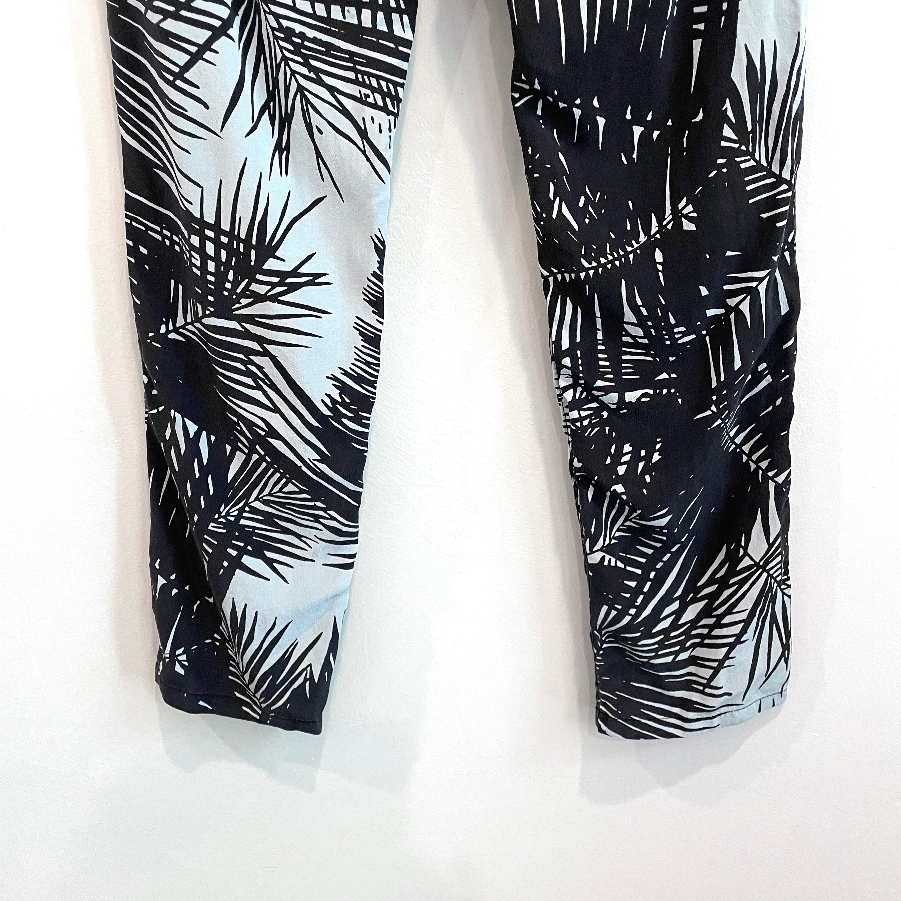 Palm Leaf Silk Crop Pants