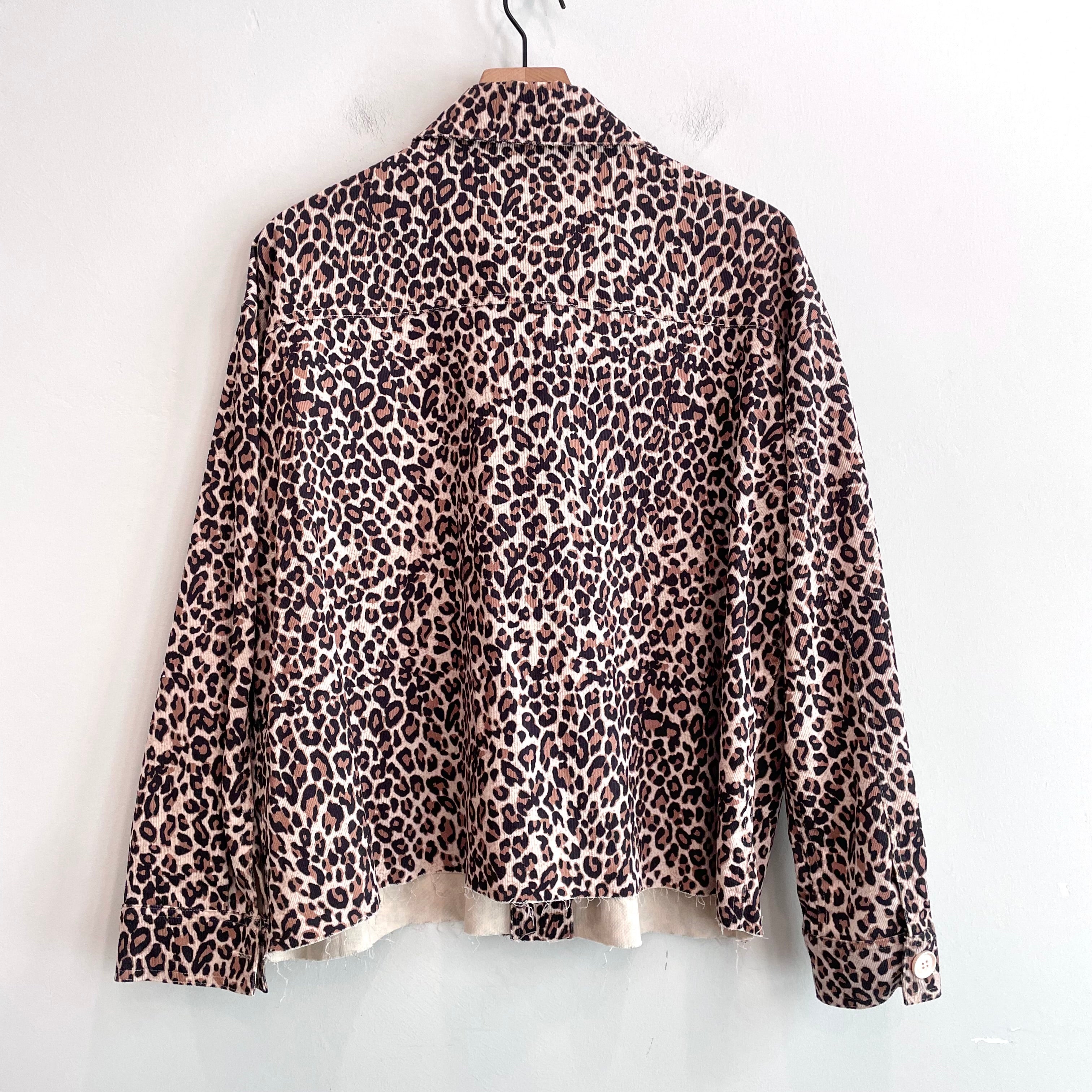 Leopard Corduroy Shirt Jacket