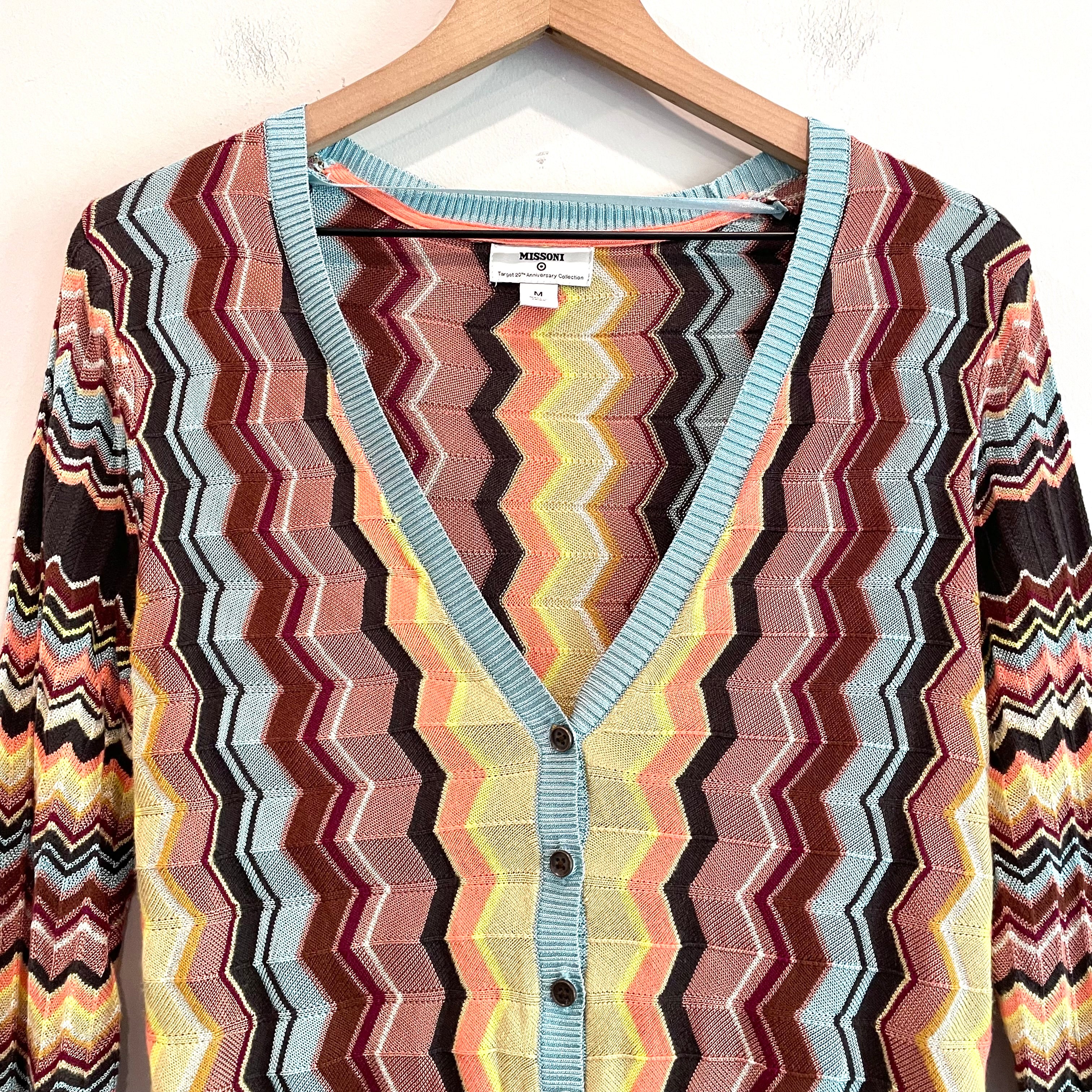 Chevron Striped Knit Cardigan