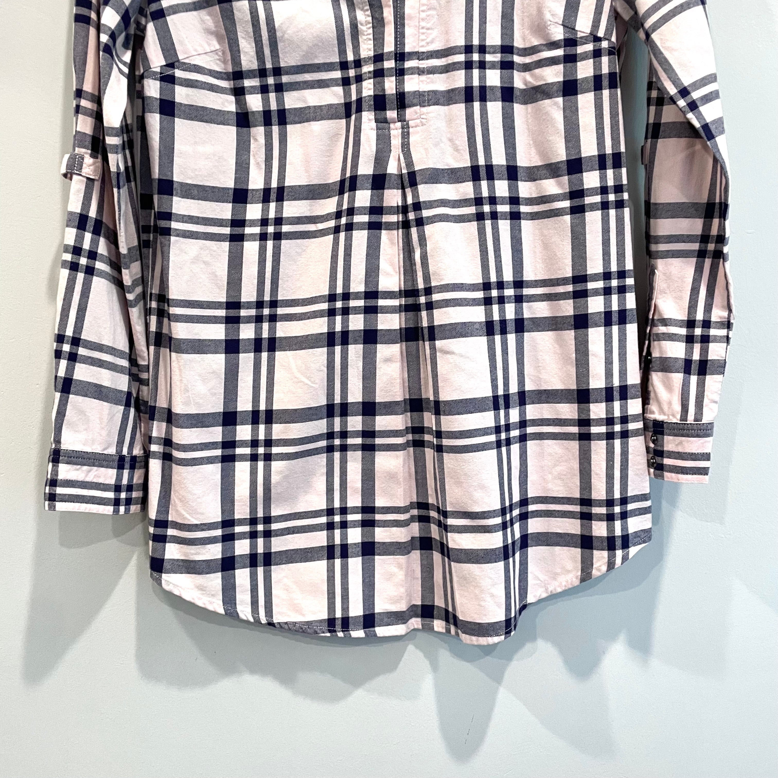 Plaid Long Sleeve Tunic Top