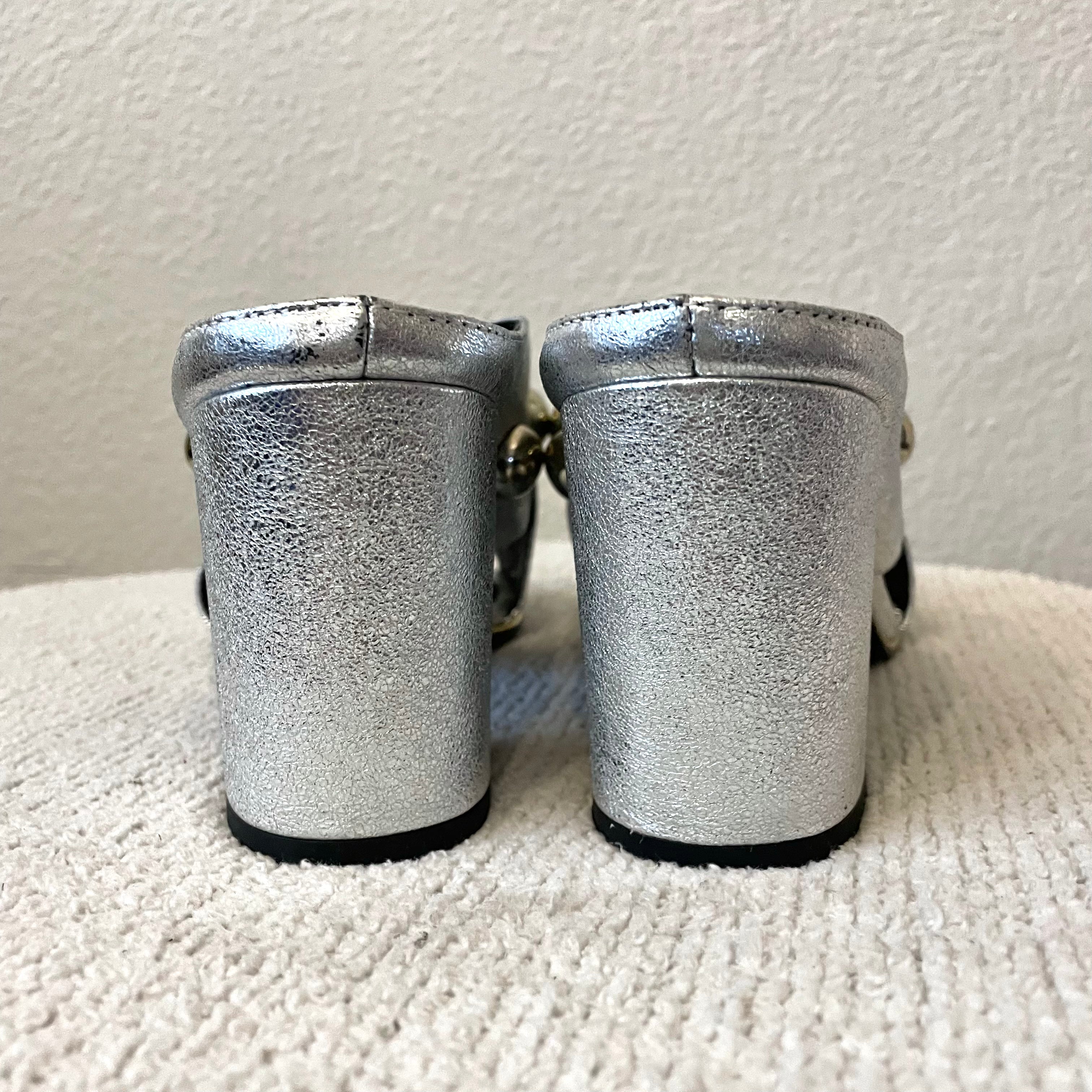 Silver Studded Mules