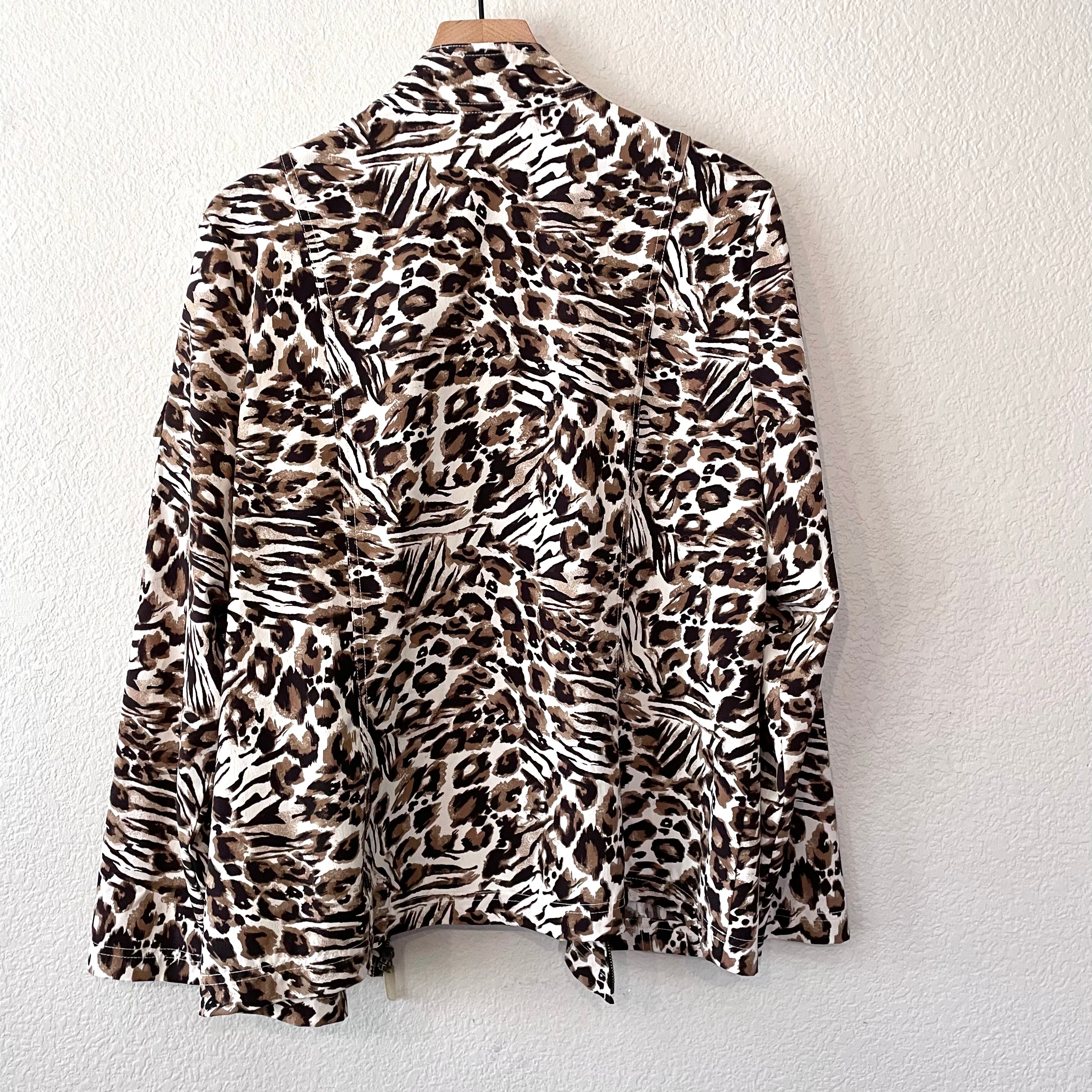 Leopard Zip Windbreaker Jacket