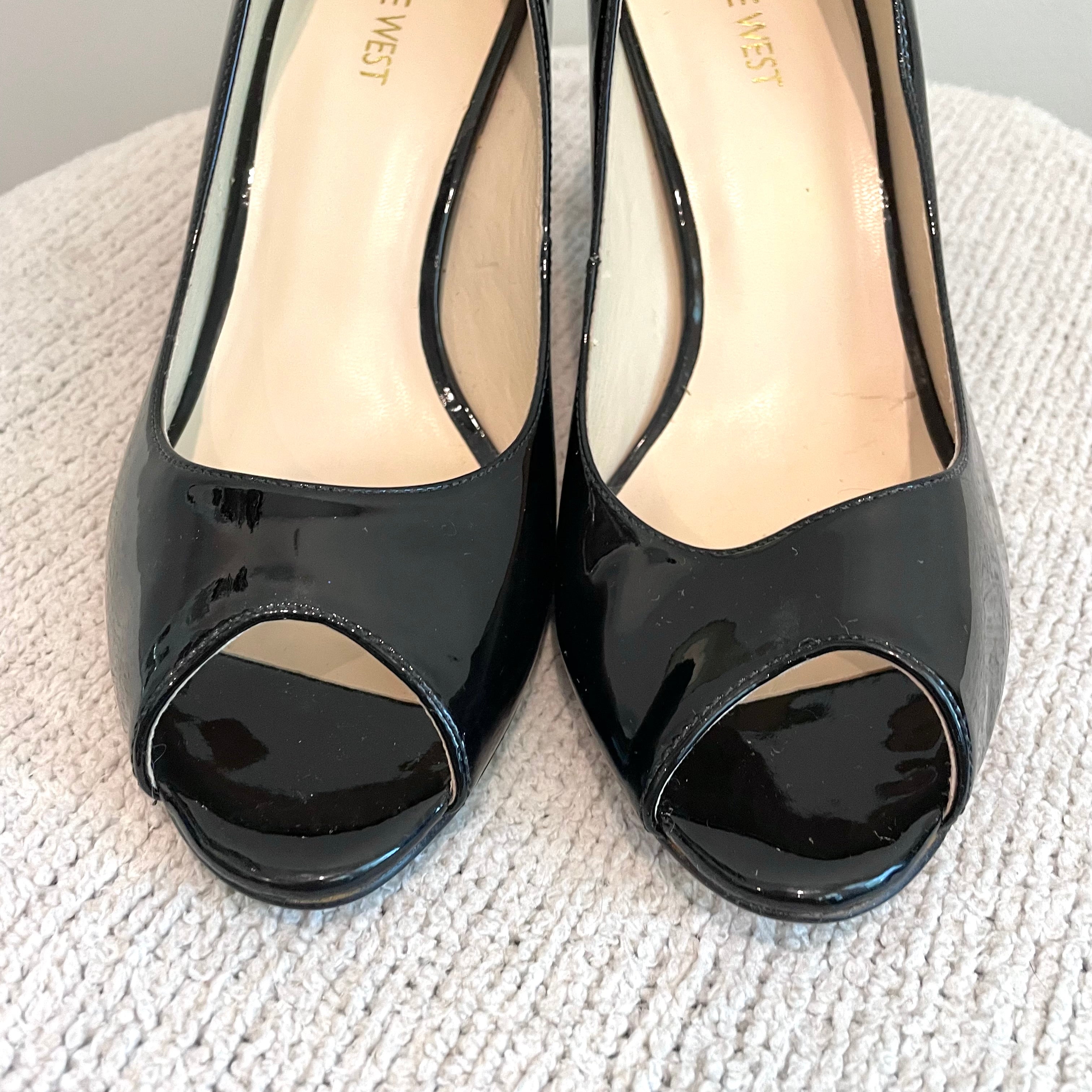 Peep Toe Patent Leather Heel