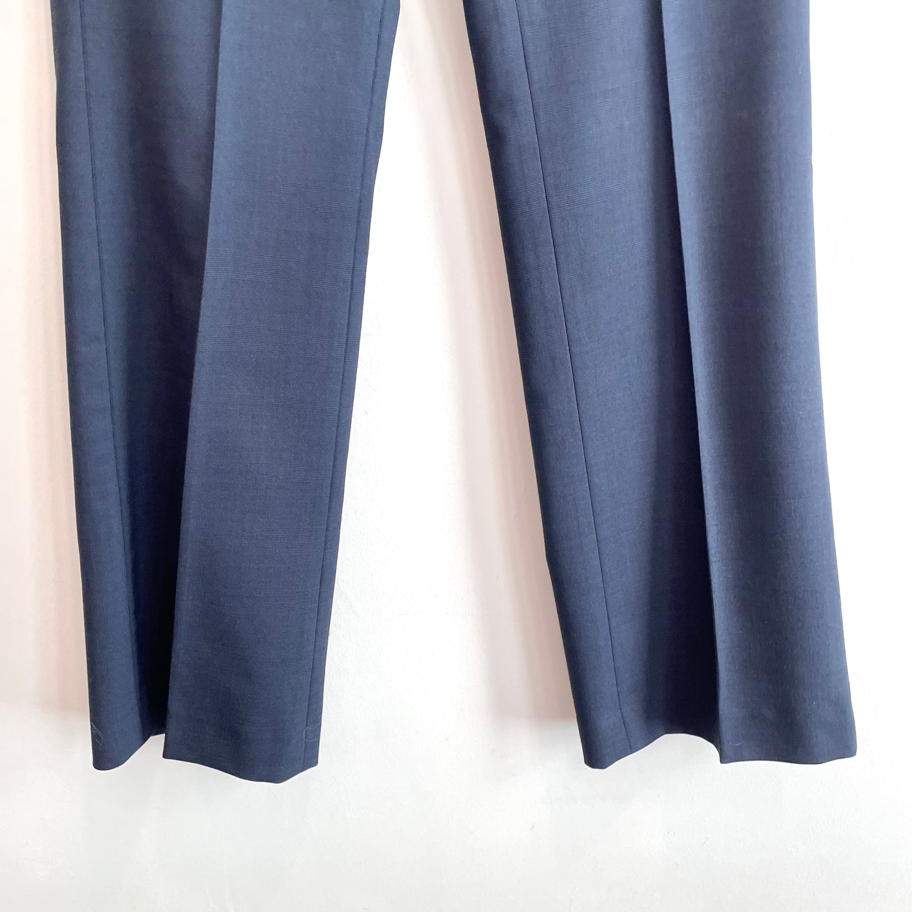 Straight Leg Wool Blend Dress Pants