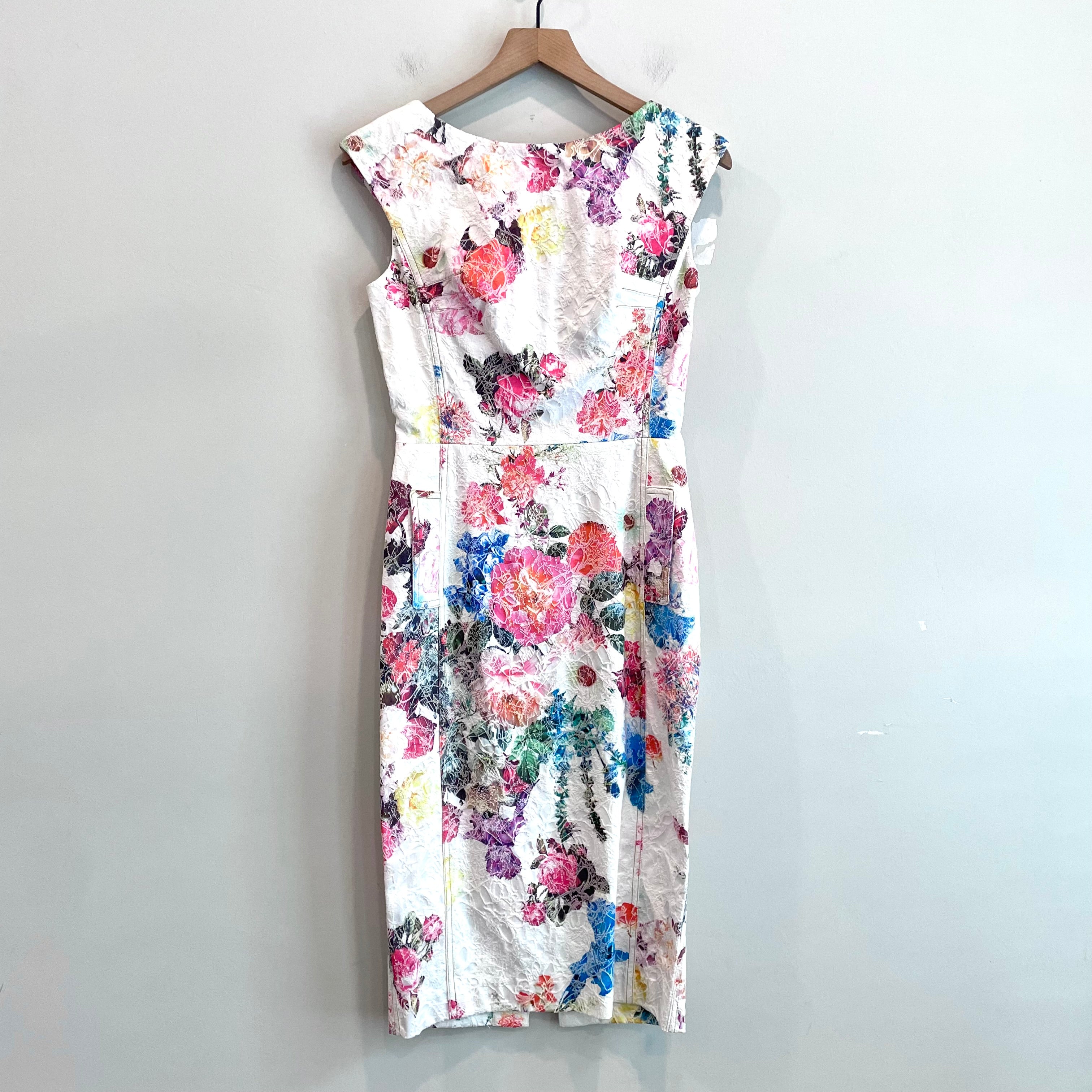 Textured Floral Sheath Dress