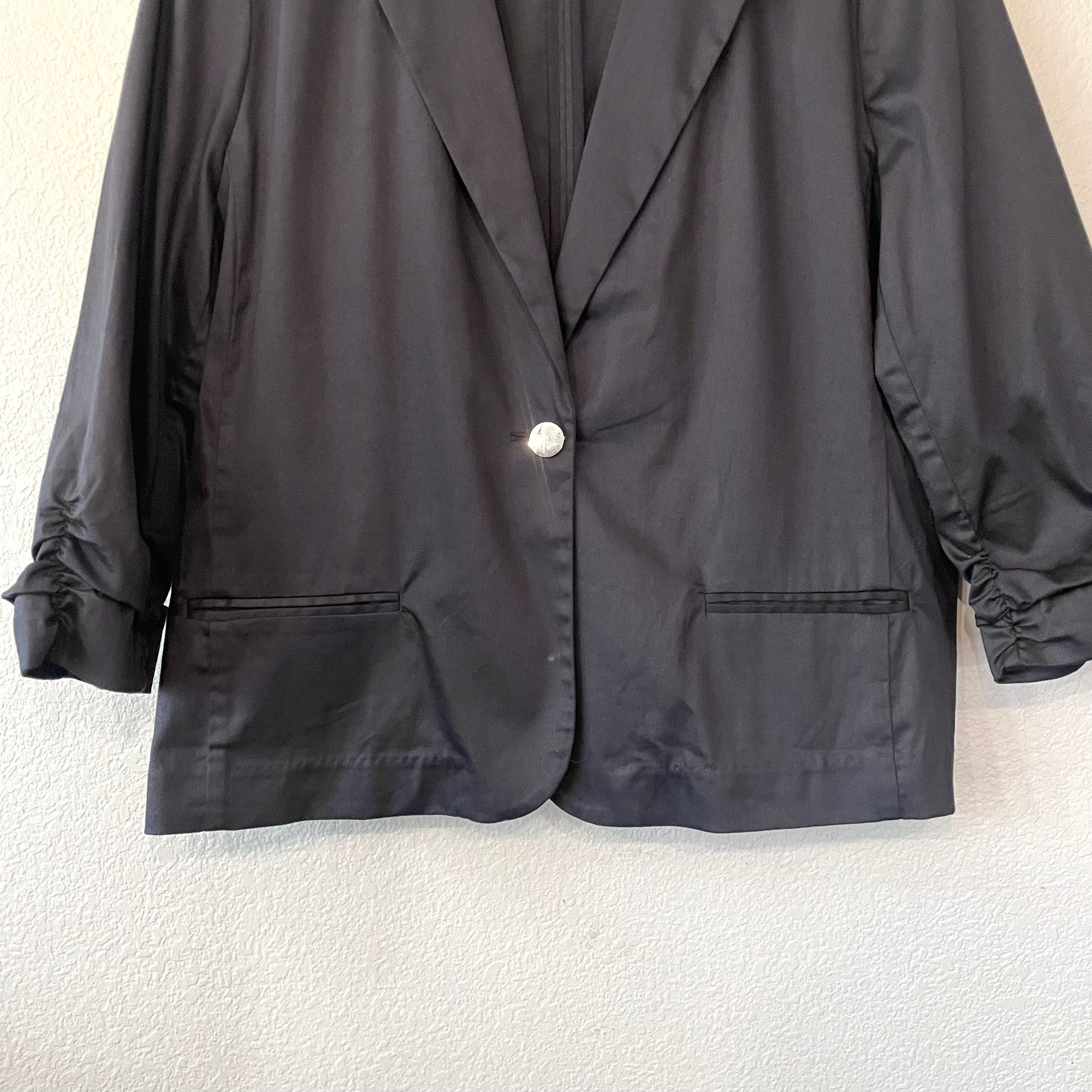 Ruched Sleeve Blazer Jacket