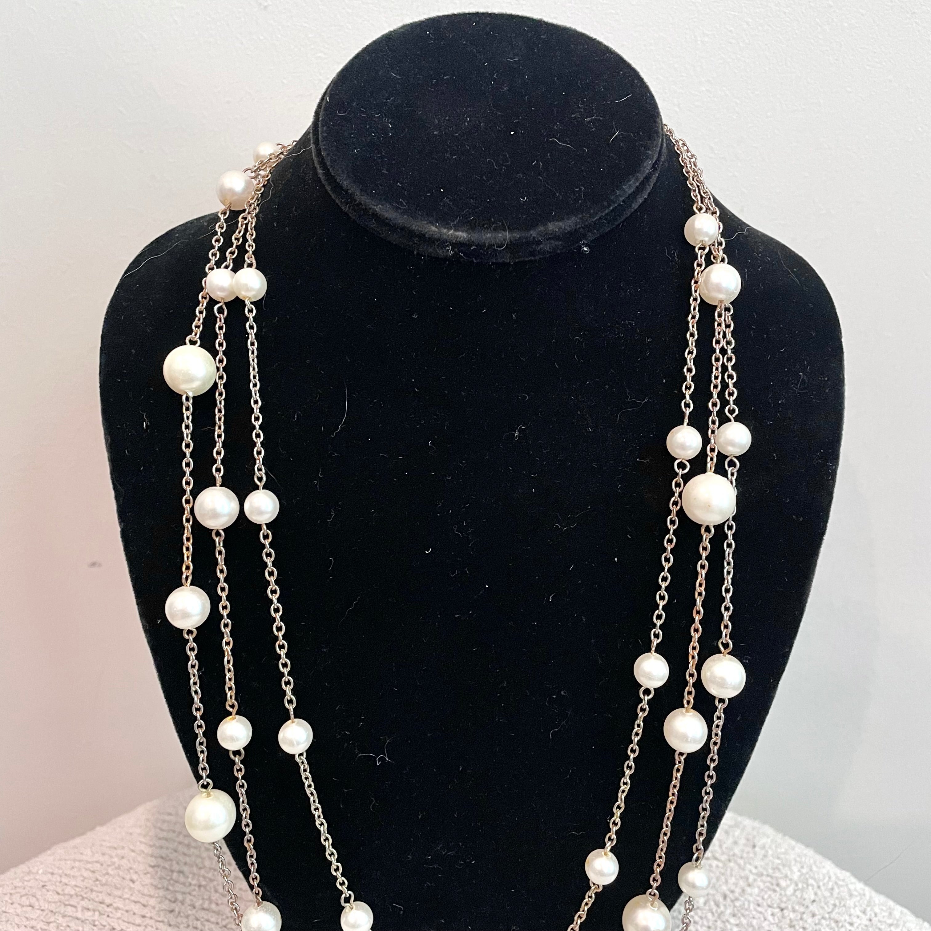 Pearl Trim Layered Necklace