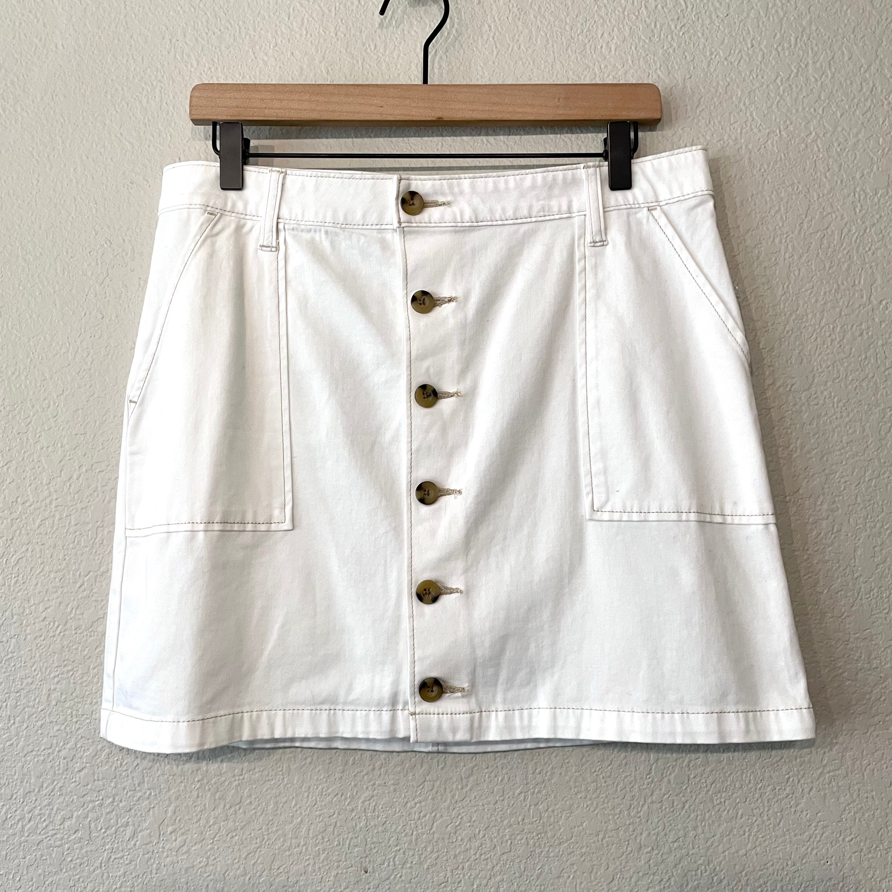 Button Front Utility Skirt