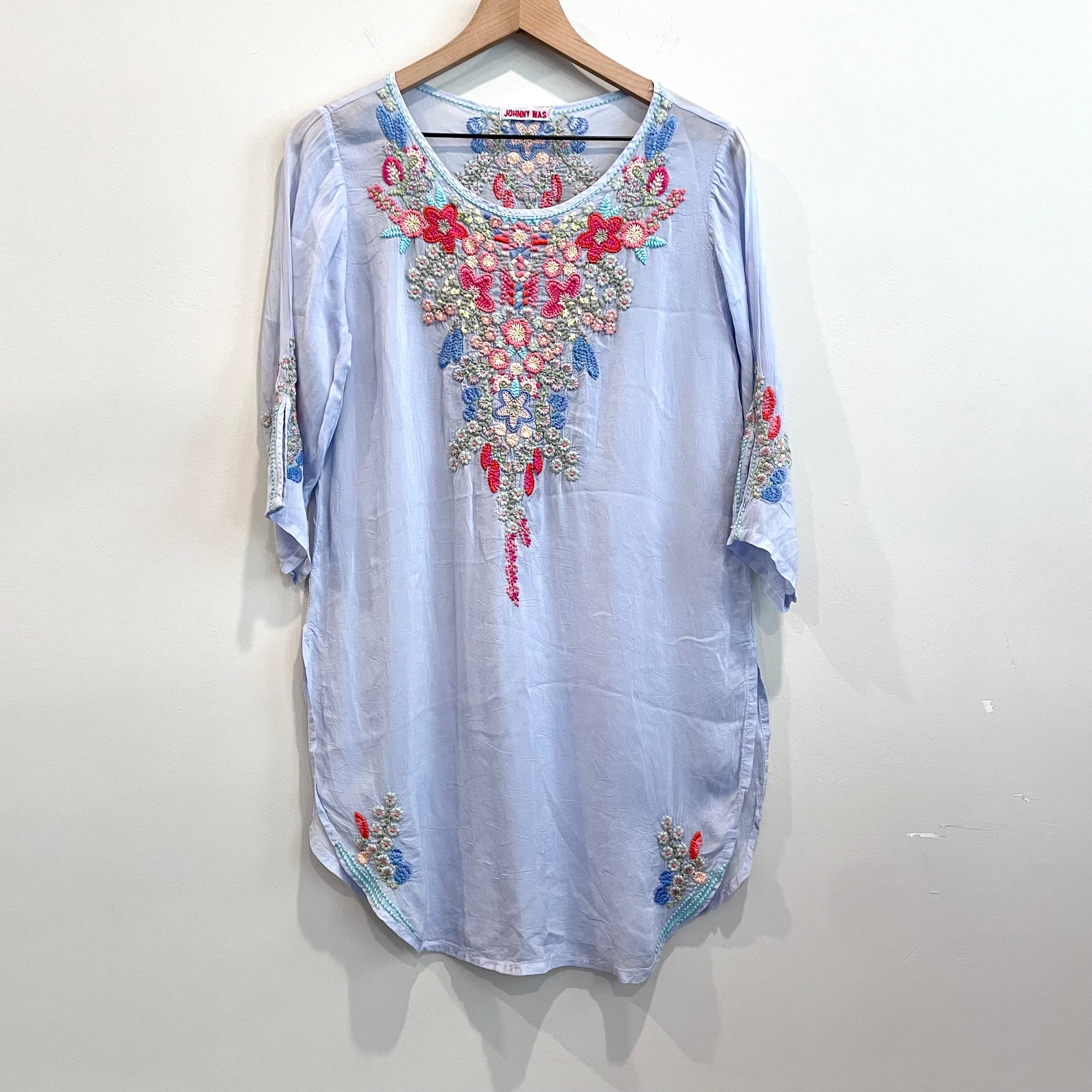 Pastel Embroidered Tunic Top