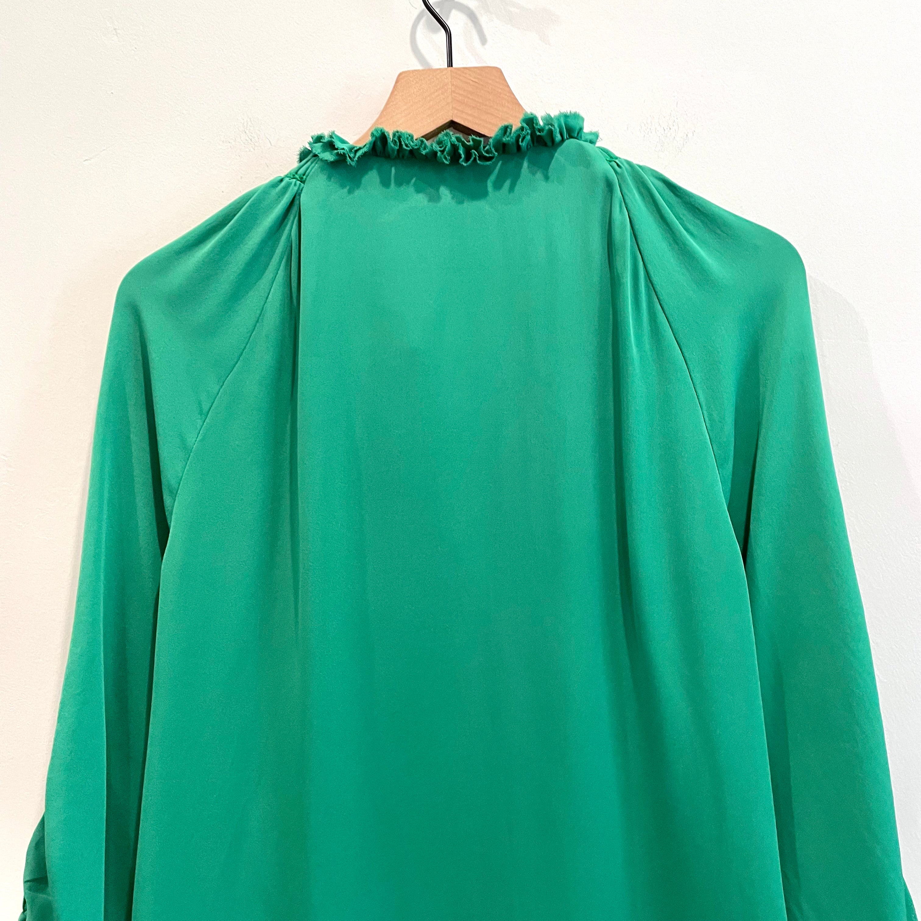 Silk Ruched Sleeve Top