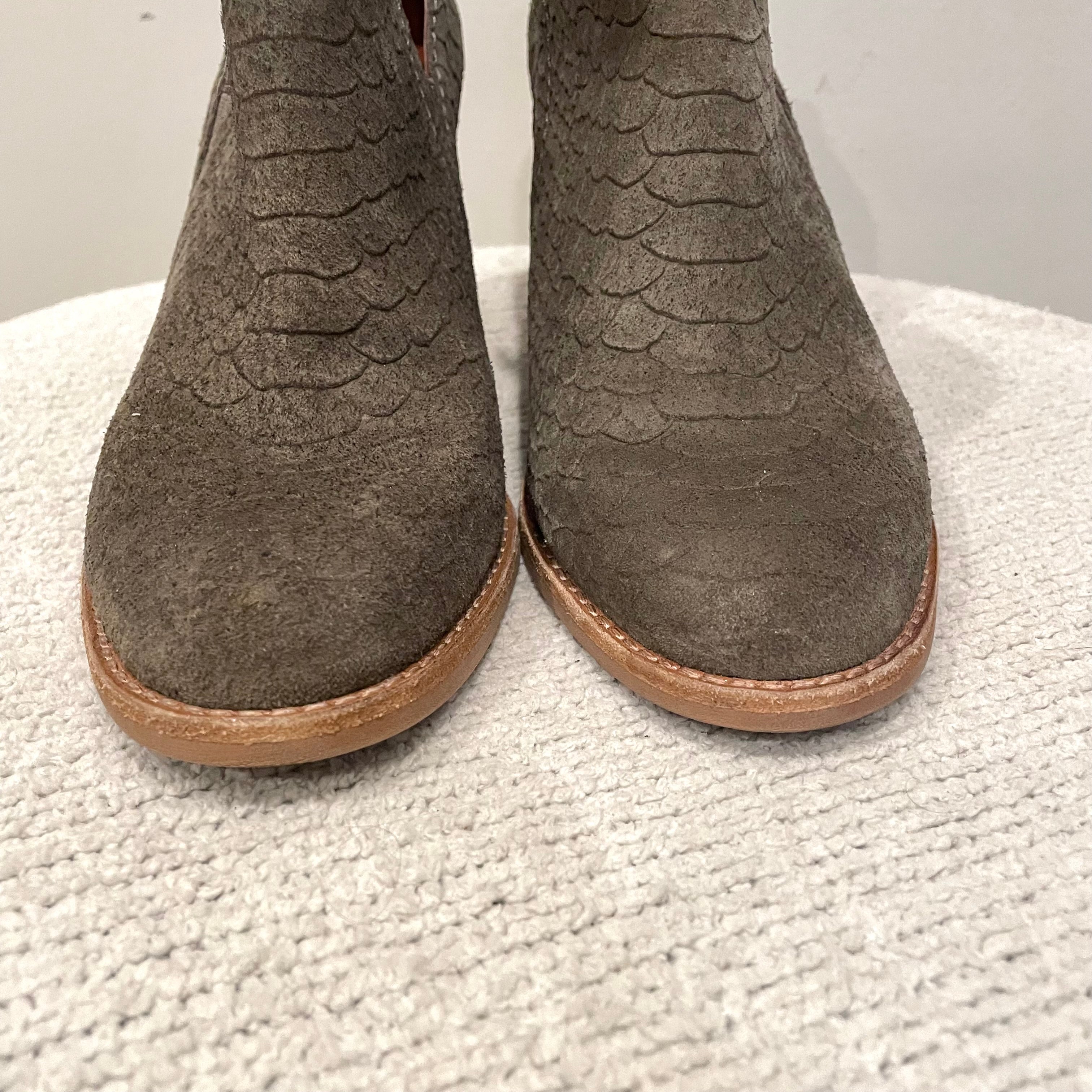 Snakeskin Embossed Booties