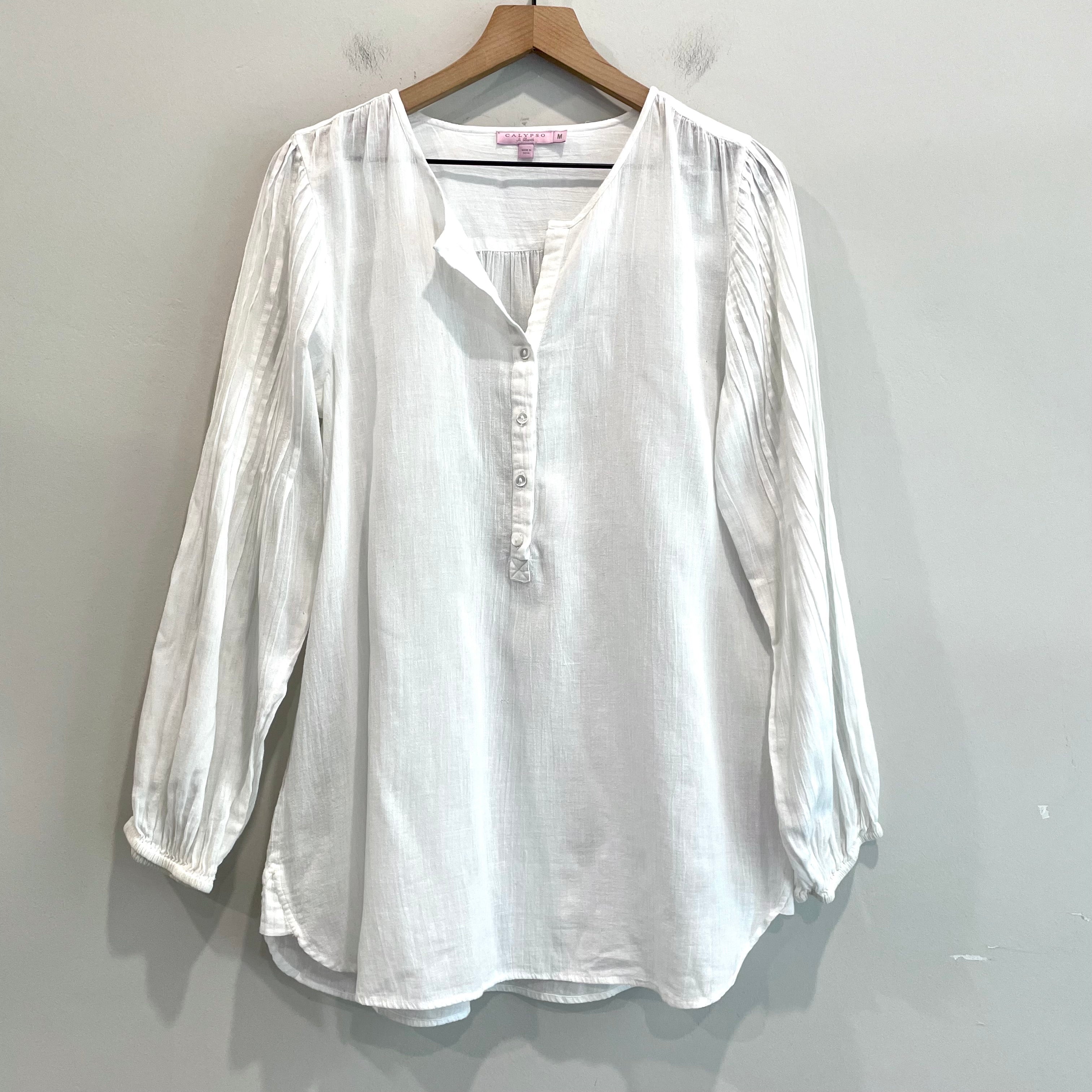 Pleated Long Sleeve Top