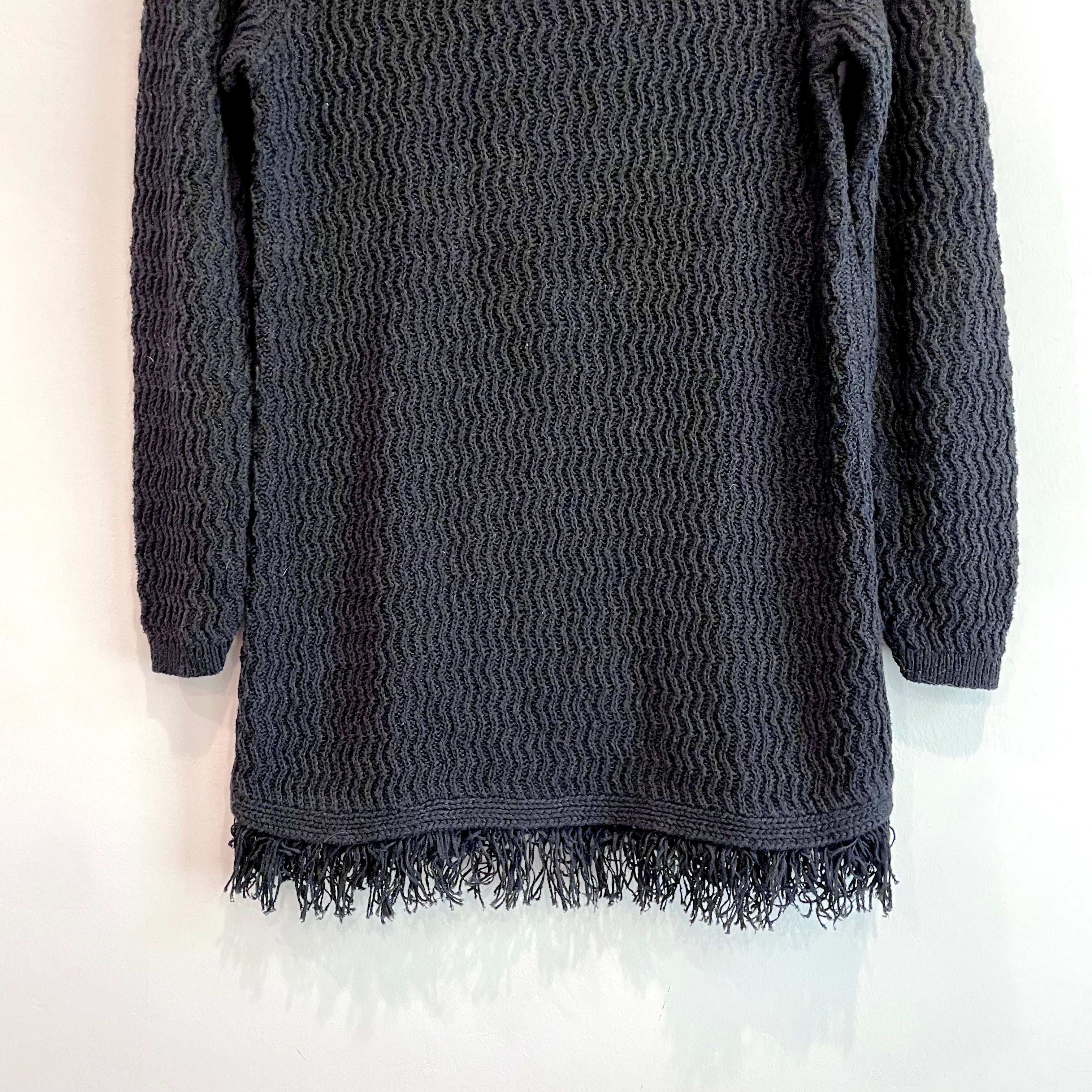 Textured Fringe Hem Sweater