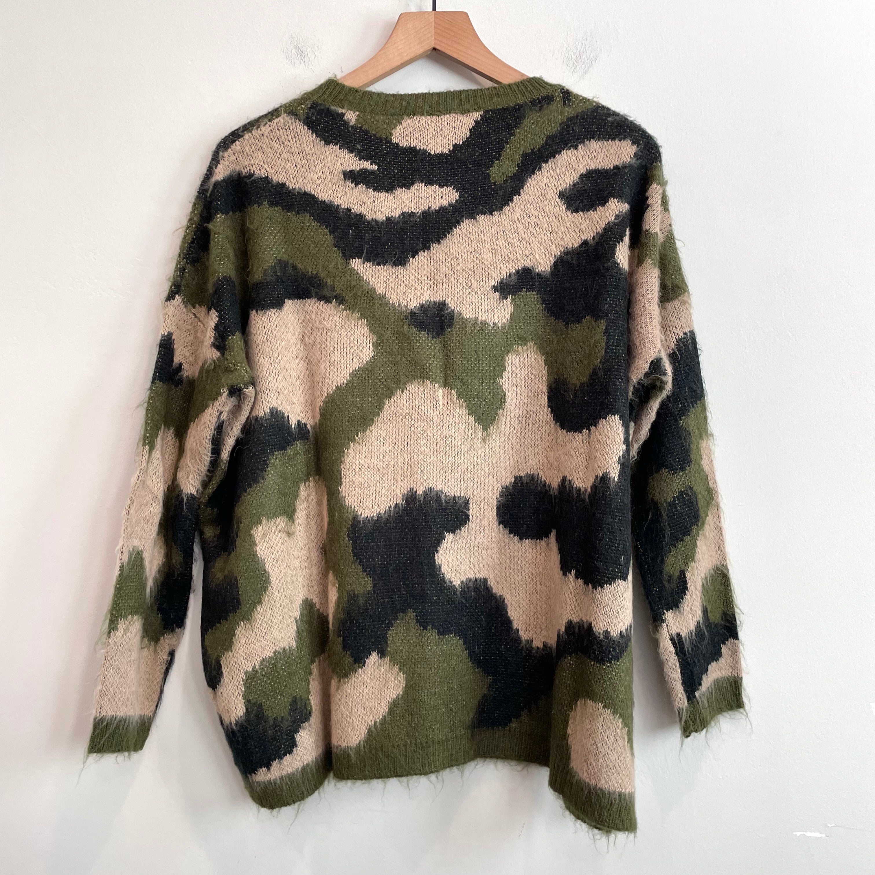 Fuzzy Camo Sweater