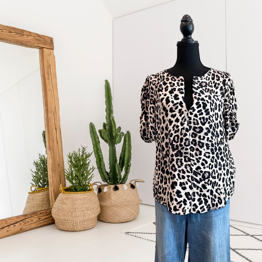 Leopard Silk Top