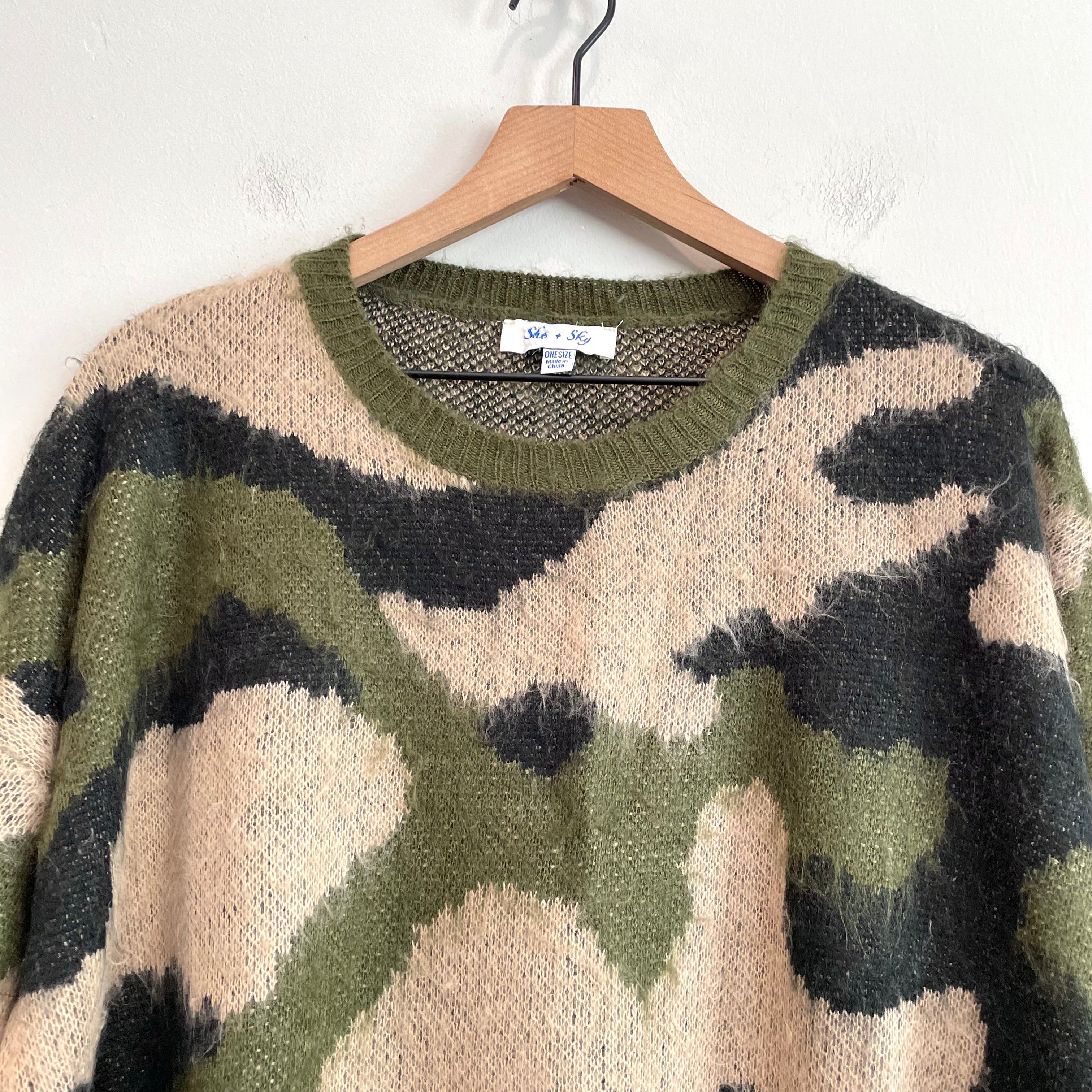 Fuzzy Camo Sweater