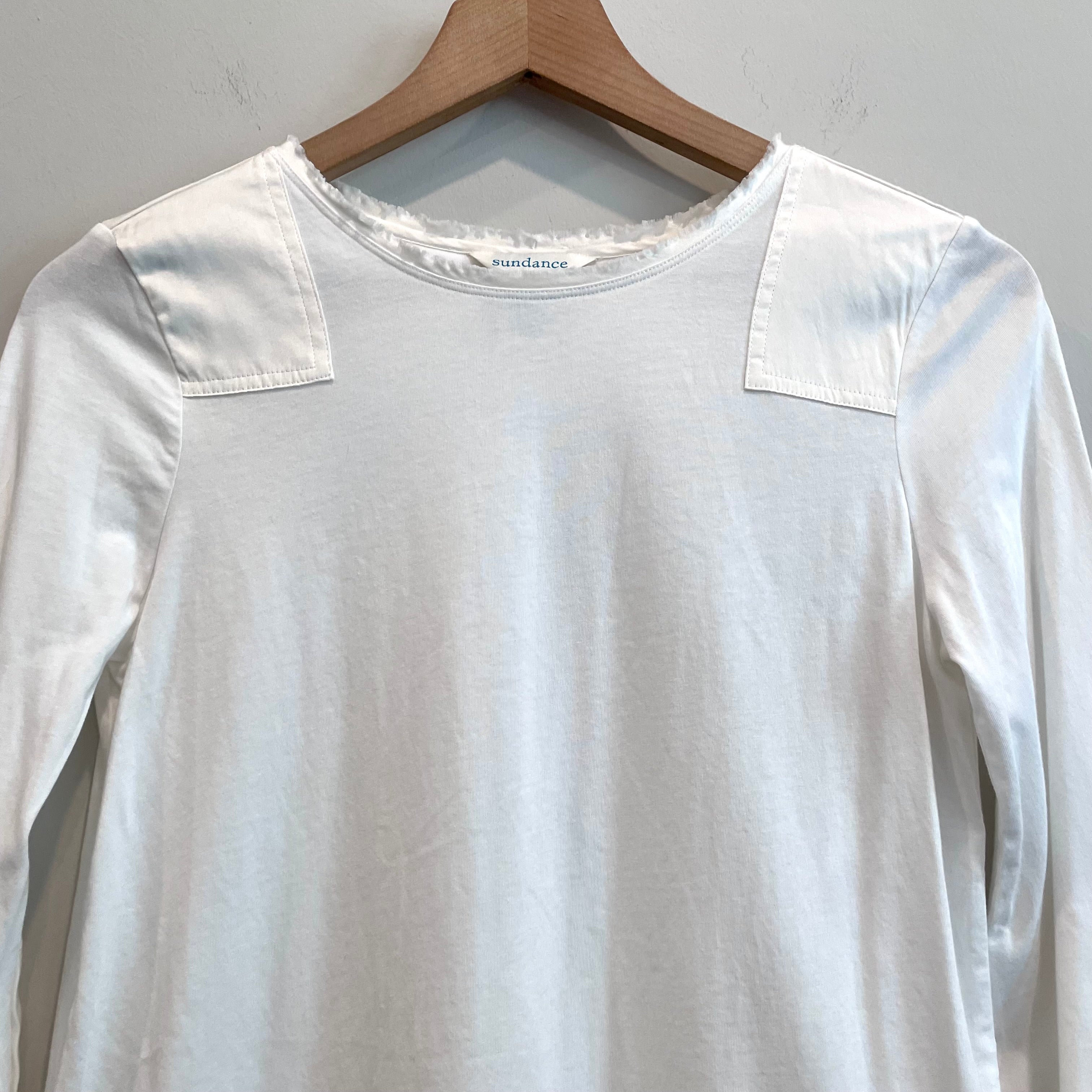 Silk Trim Long Sleeve Top