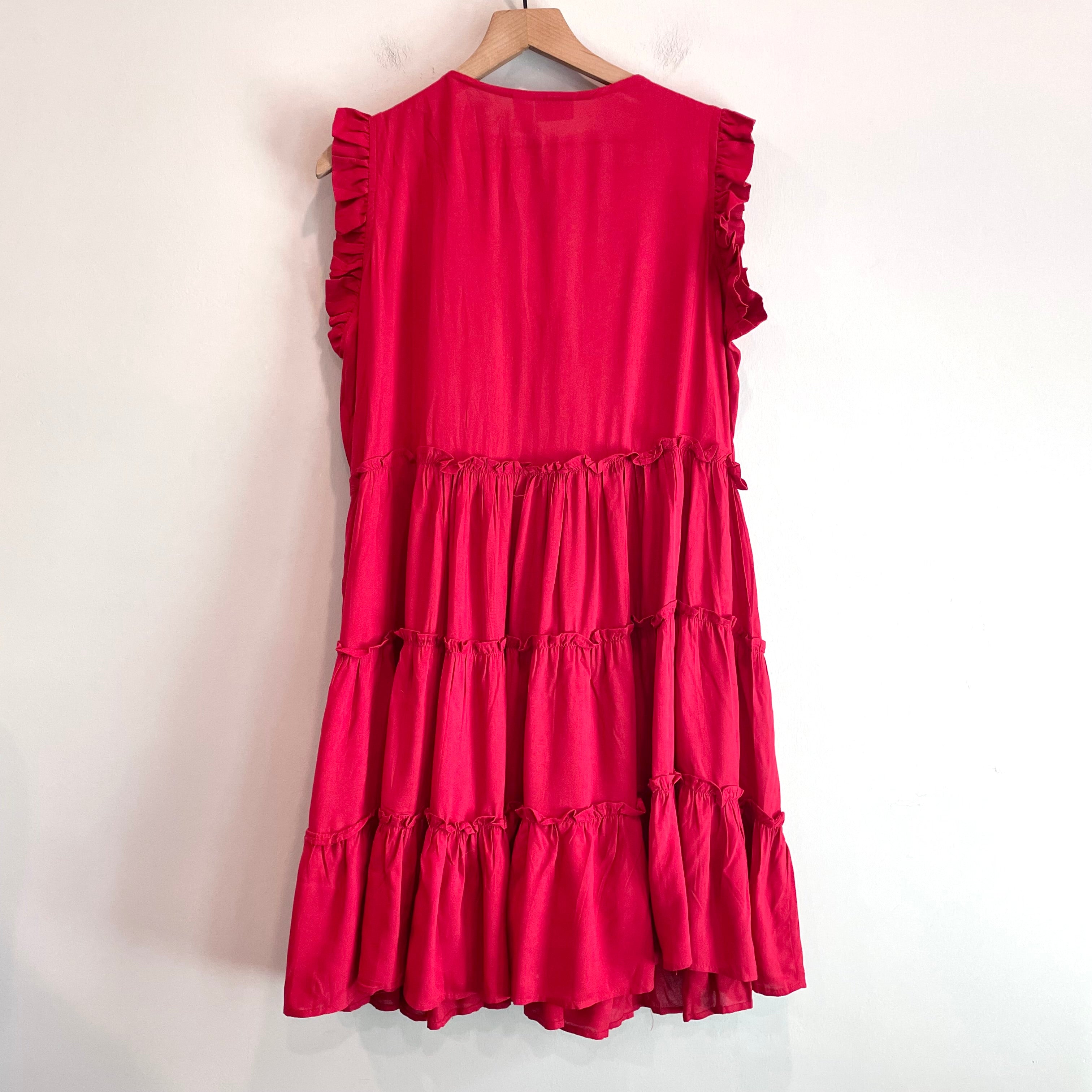 Tiered Ruffle Cap Sleeve Dress