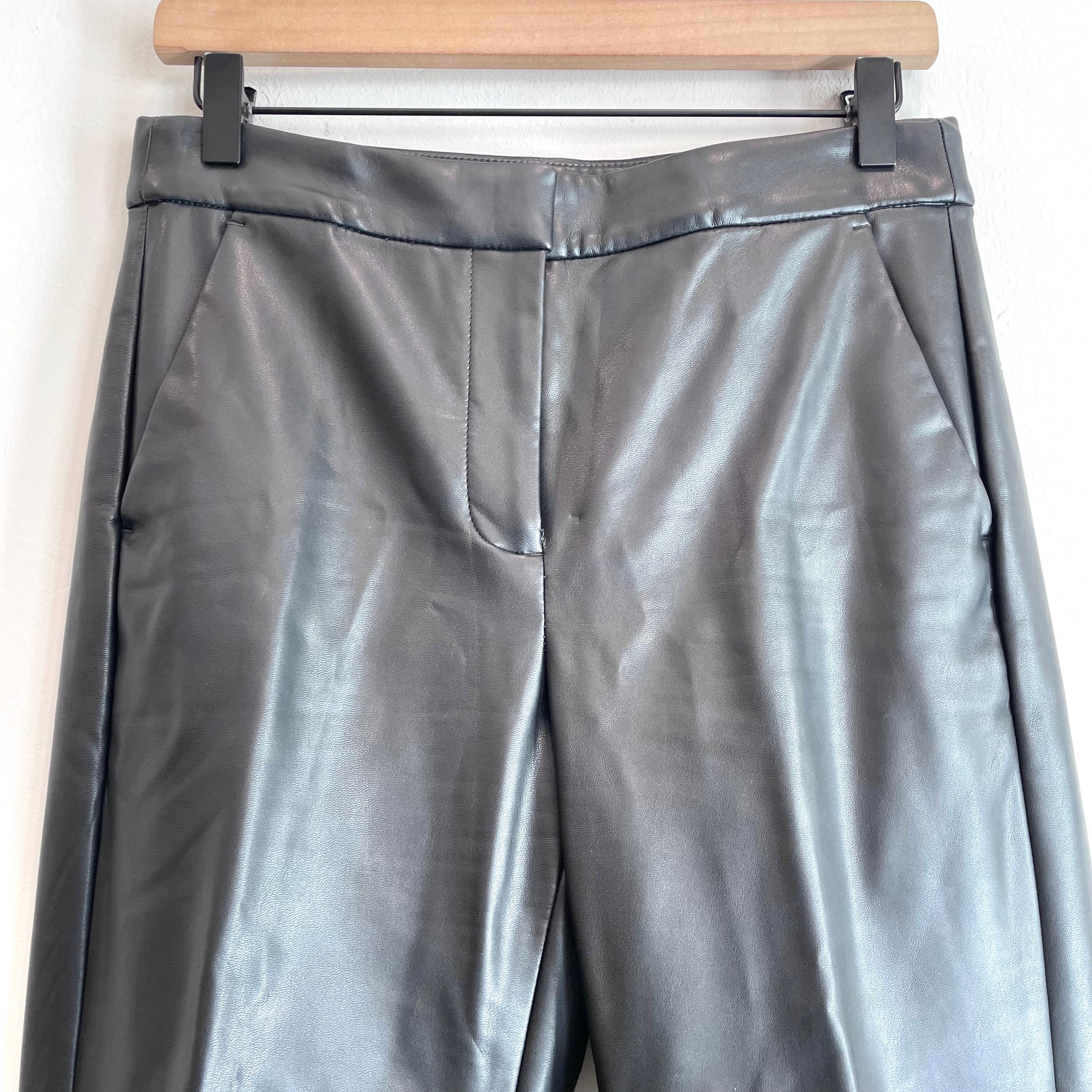 Faux Leather Straight Leg Pants