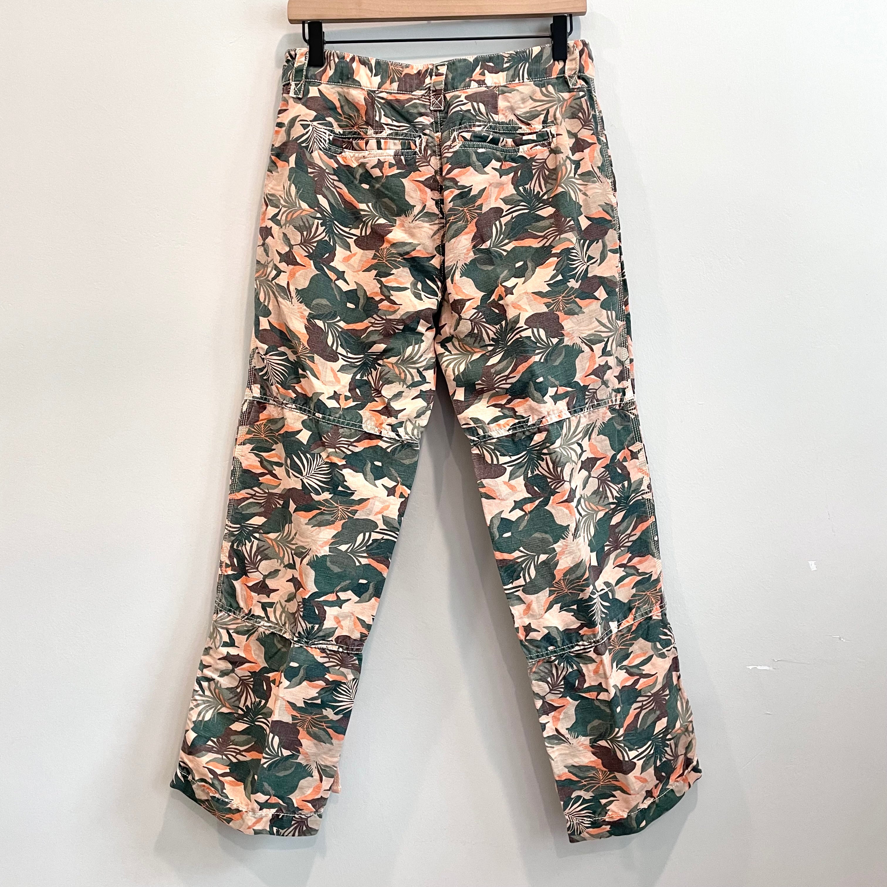 Tropical Cargo Roll Tab Pants