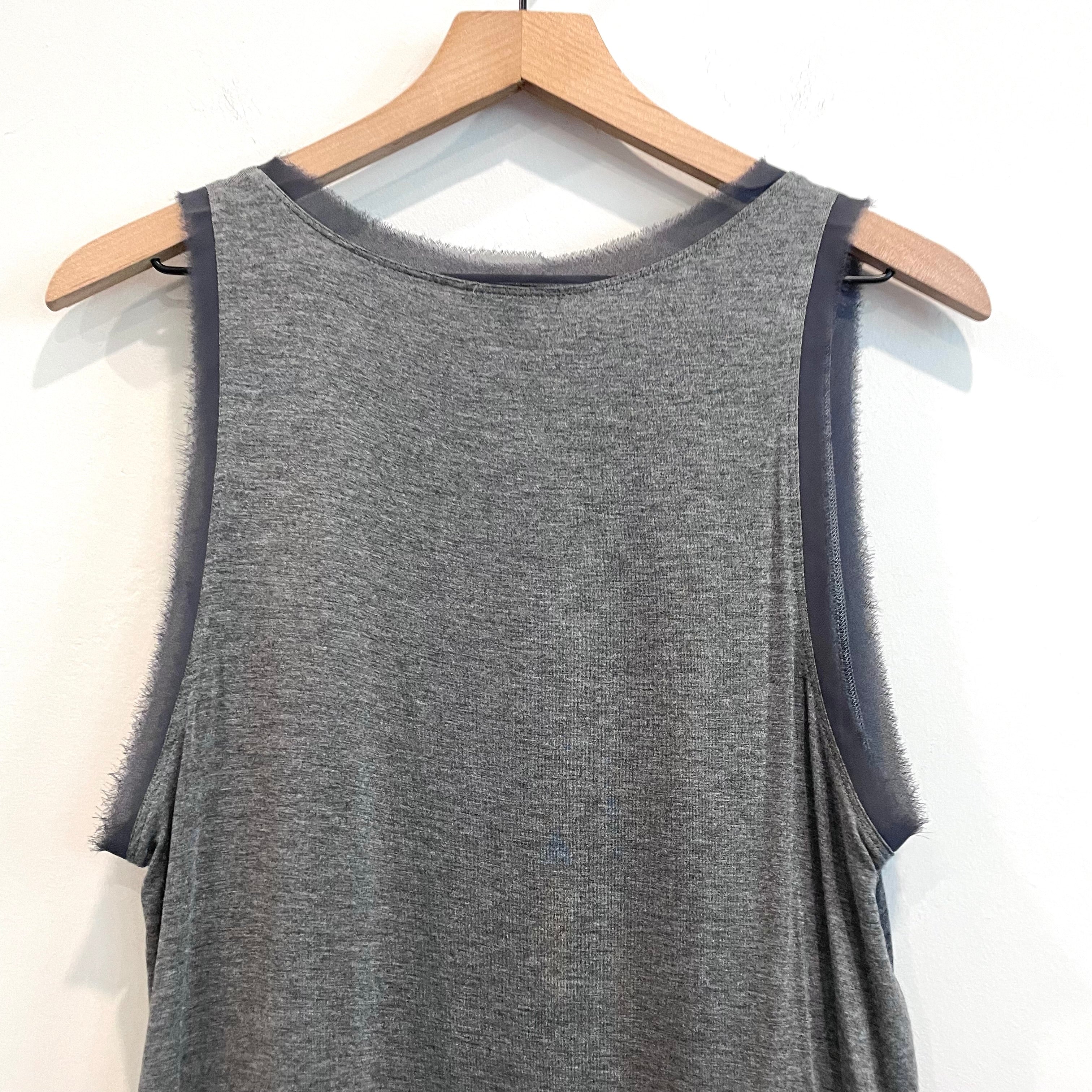 Semi-Sheer Trim Sleeveless Top