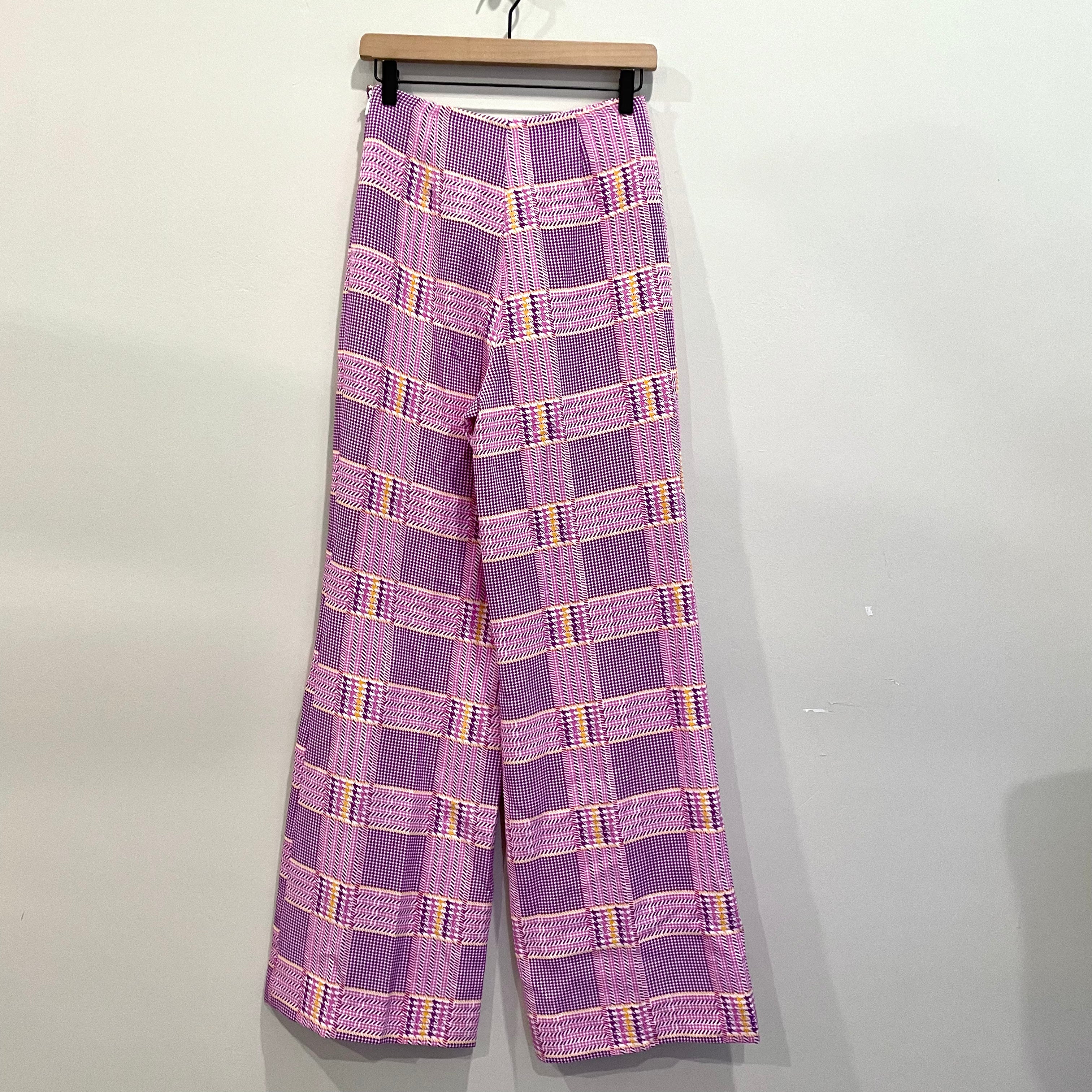 Plaid Wide Leg Pants