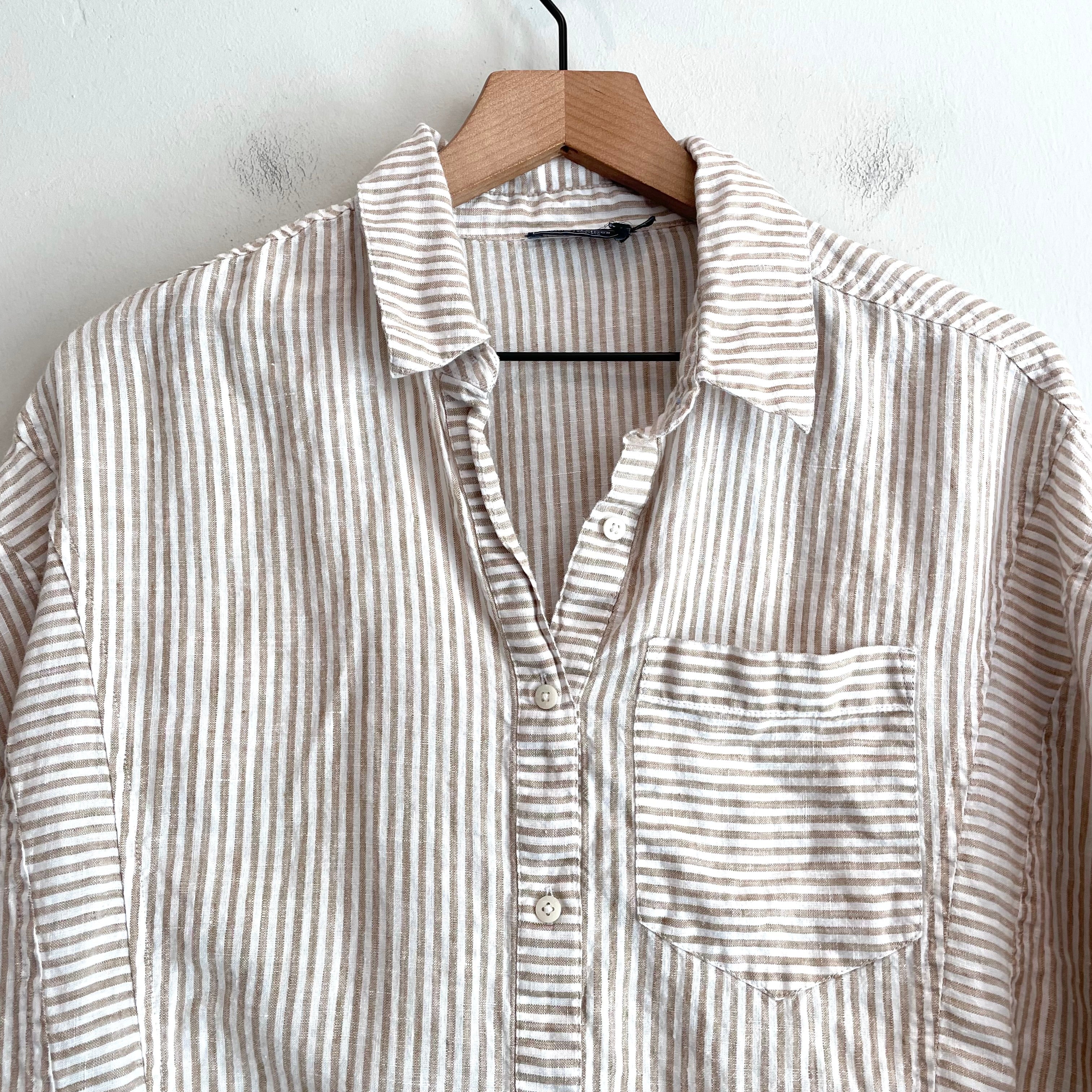 Striped Linen Button Down Shirt