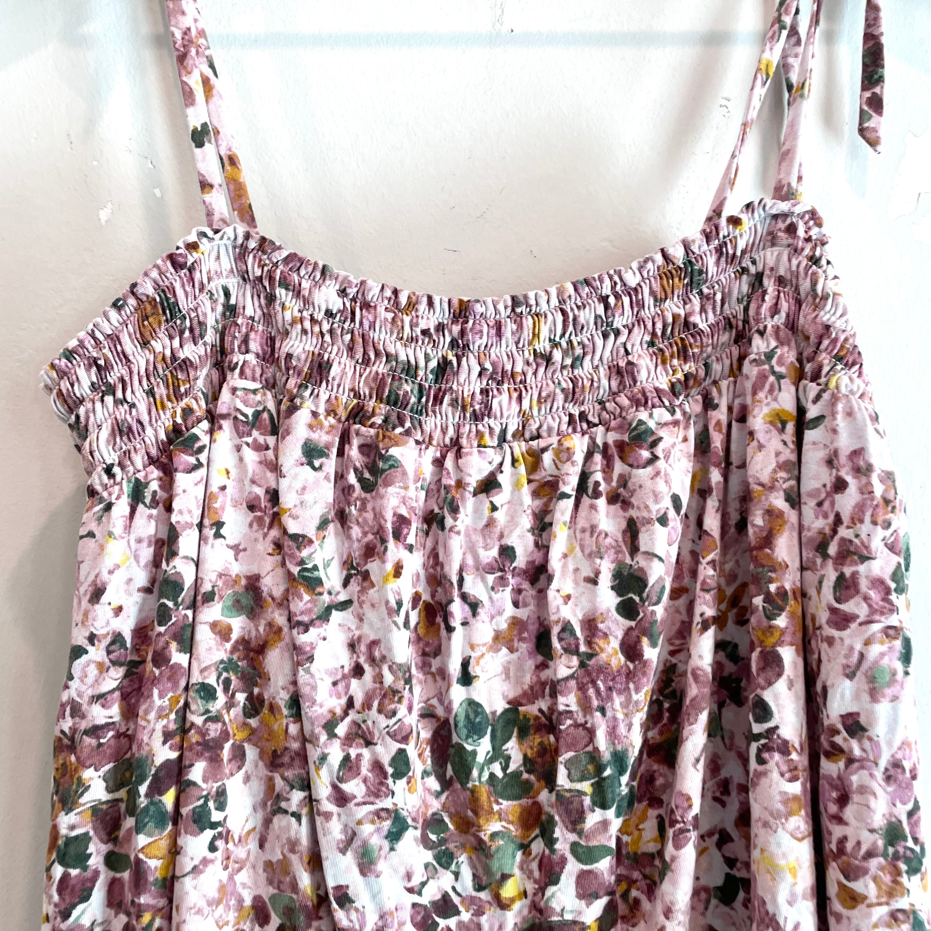 Floral Tie Shoulder Pajama Top