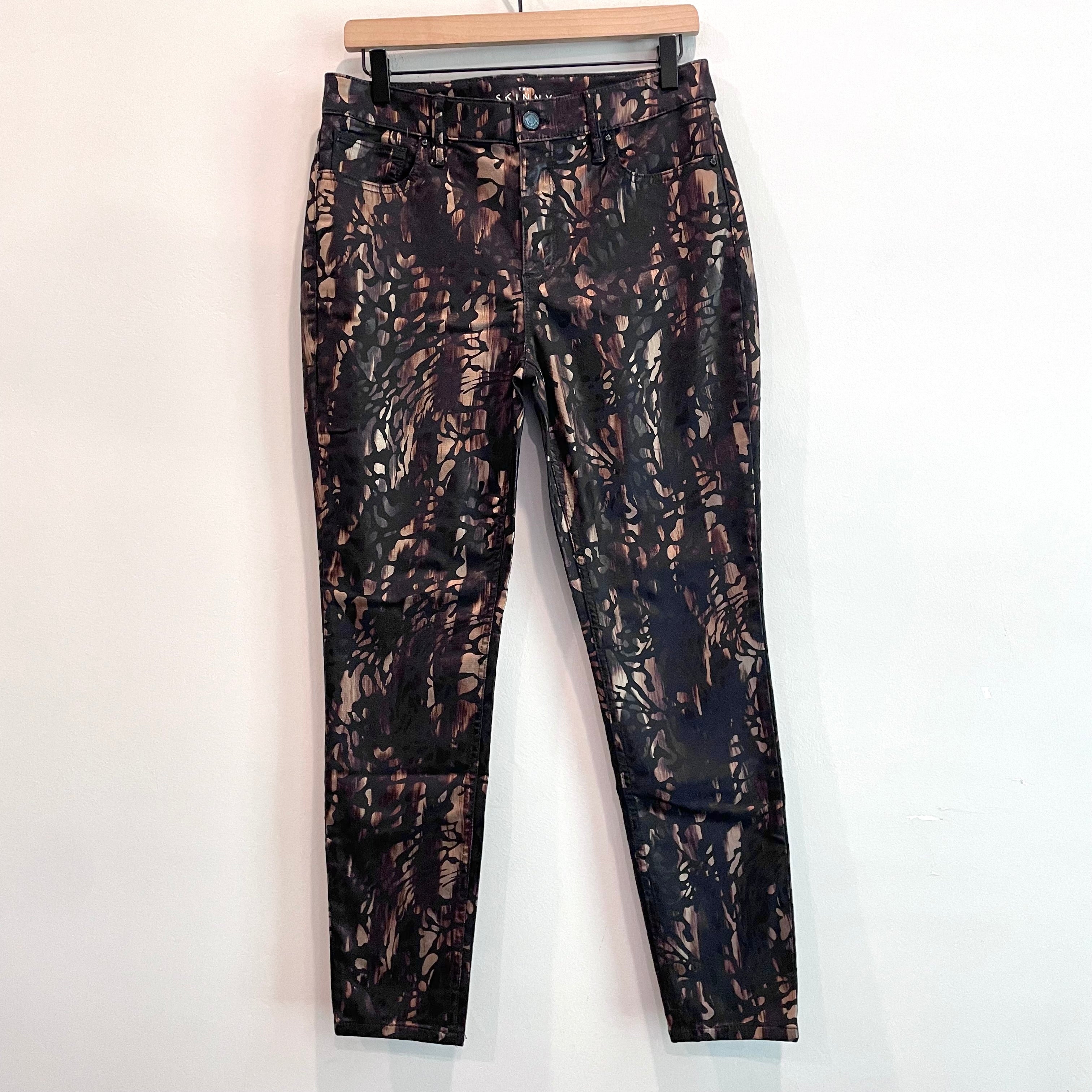 Metallic Foil Skinny Jeans