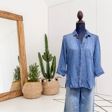 Animal Print Button Up Top