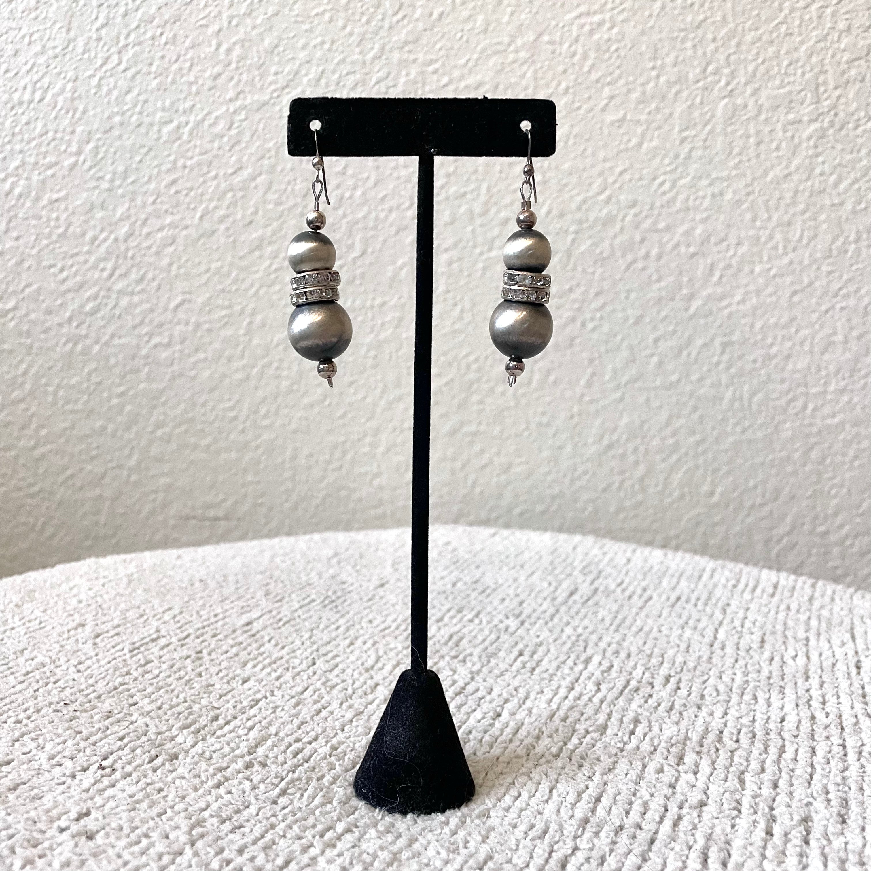 Navajo Pearl Crystal Earrings