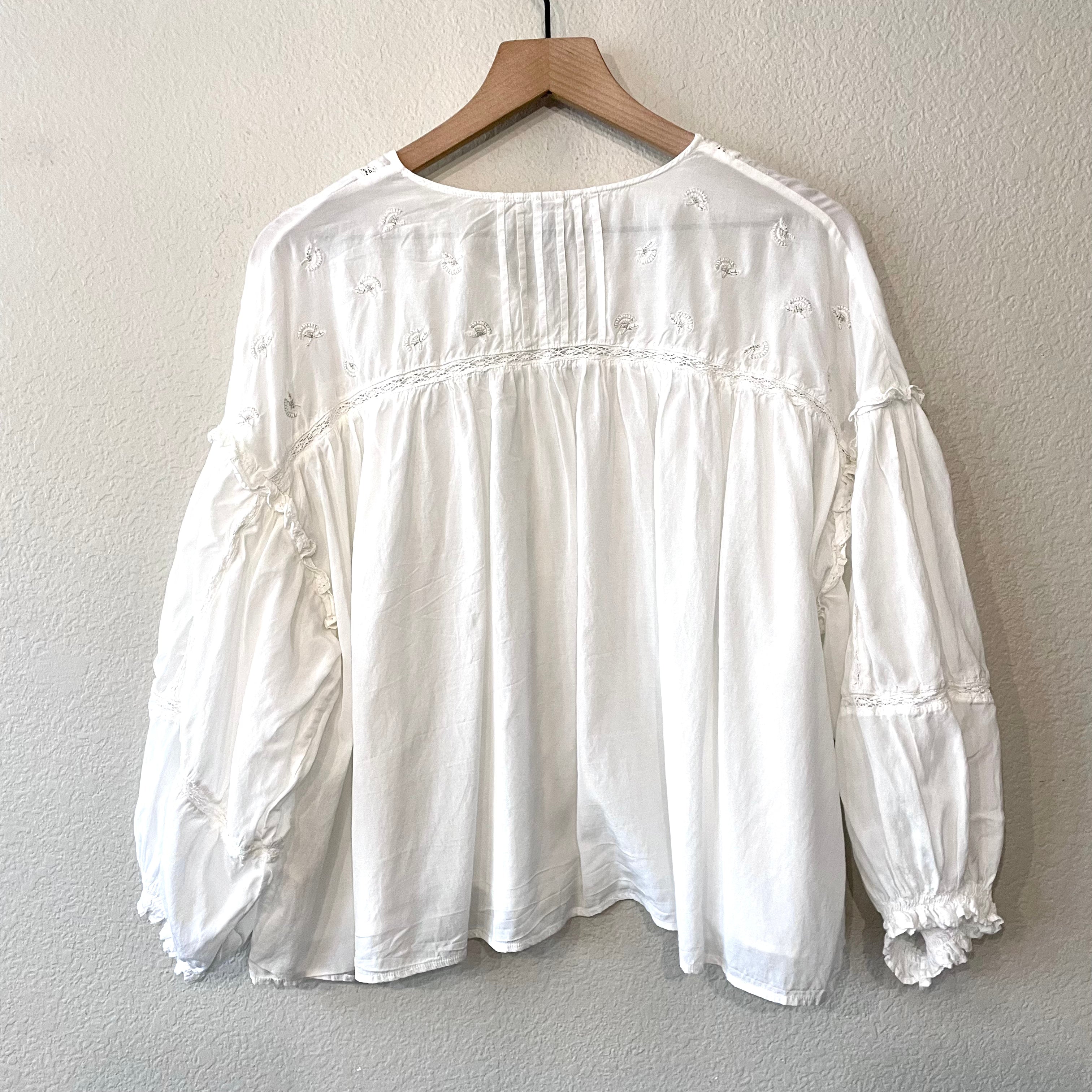 Pleated Button Down Boho Top