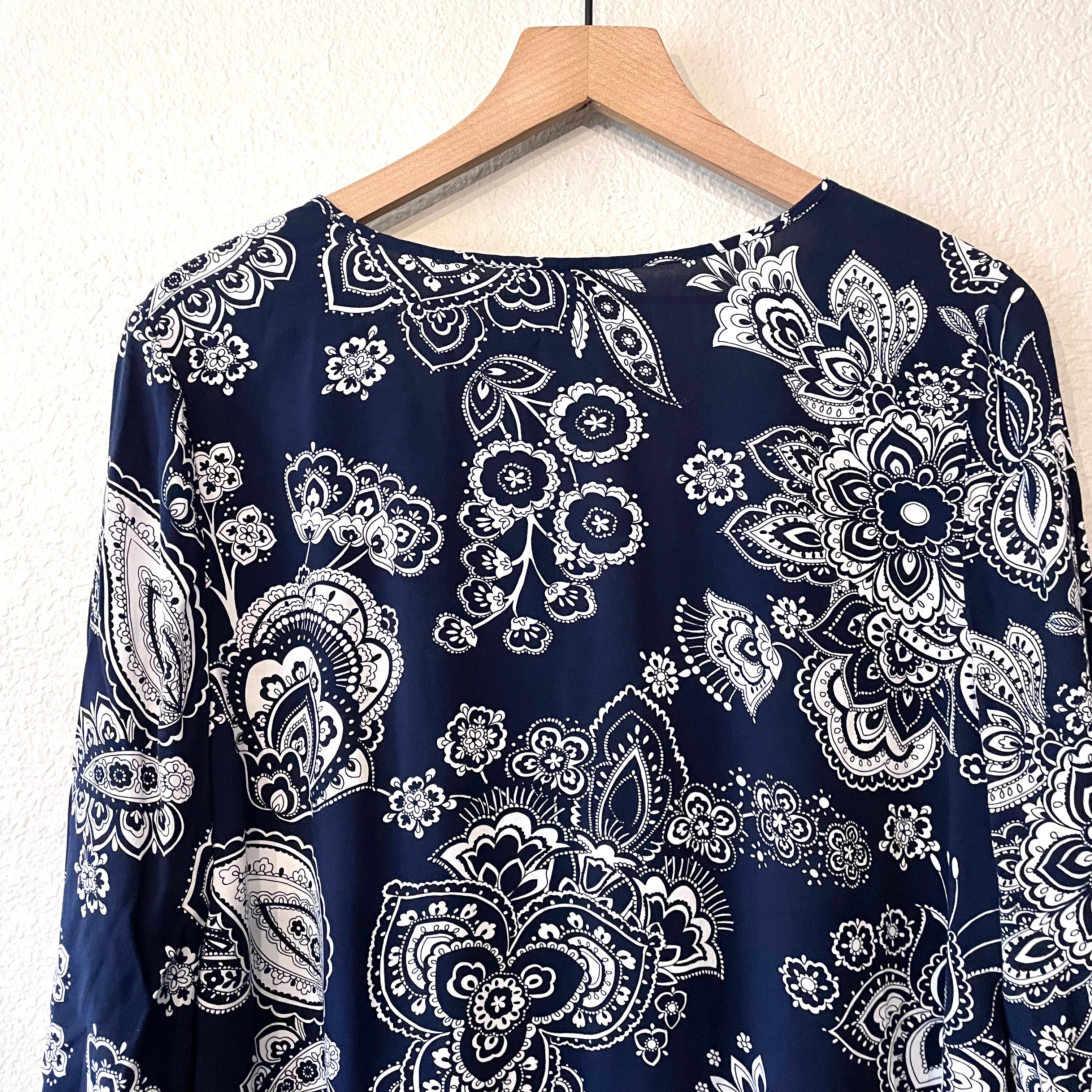 Paisley Tie Front Top