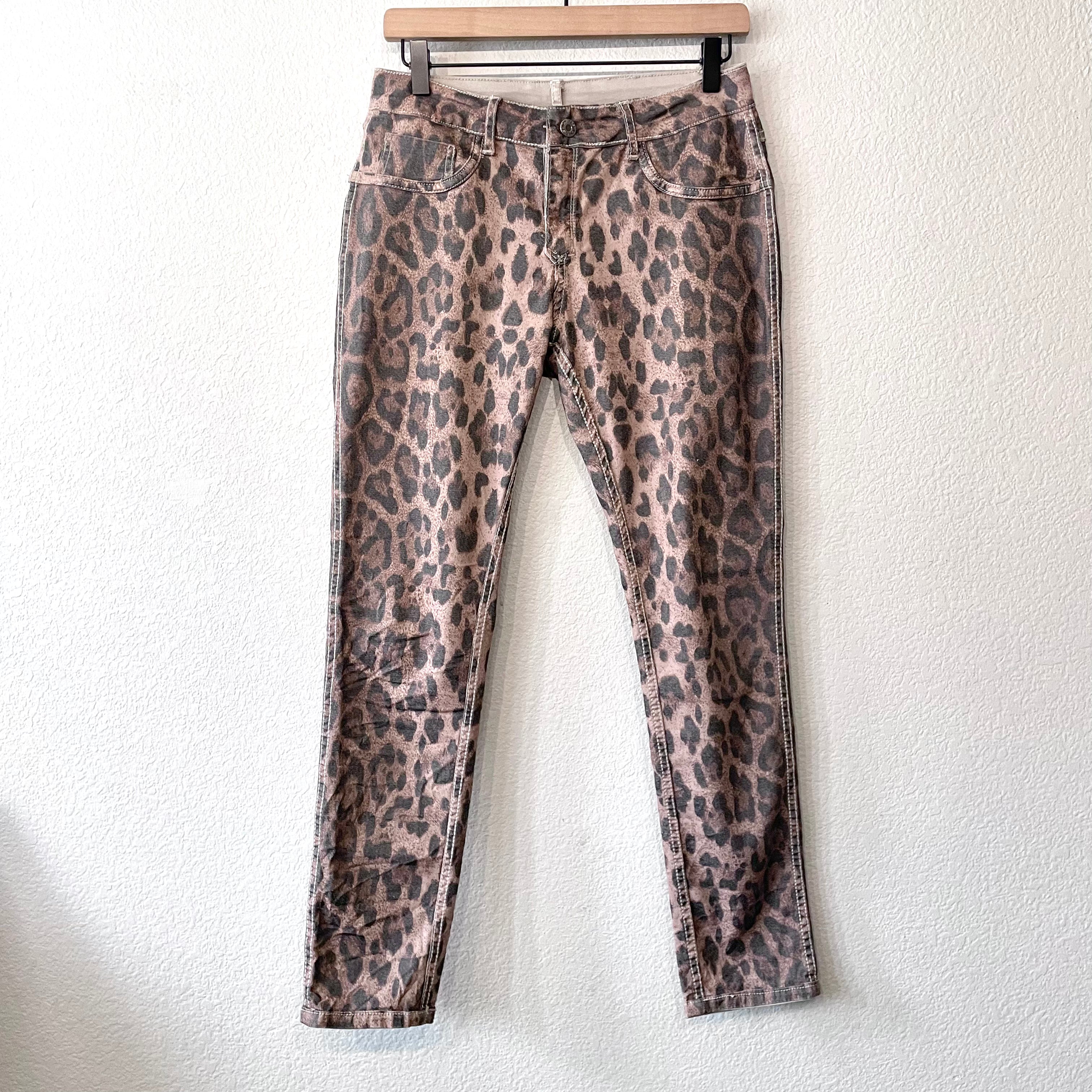 Reversible Leopard Print Jeans