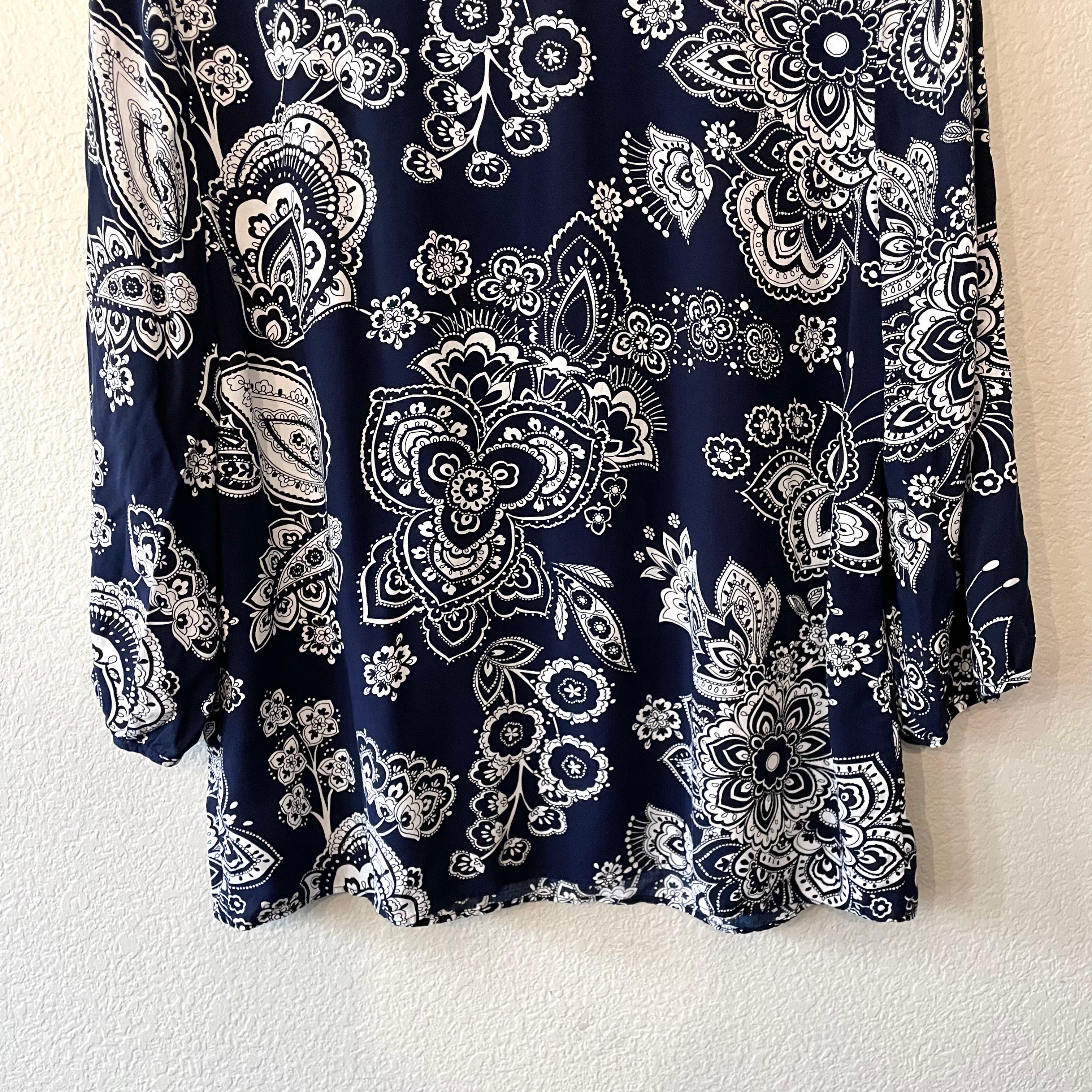 Paisley Tie Front Top