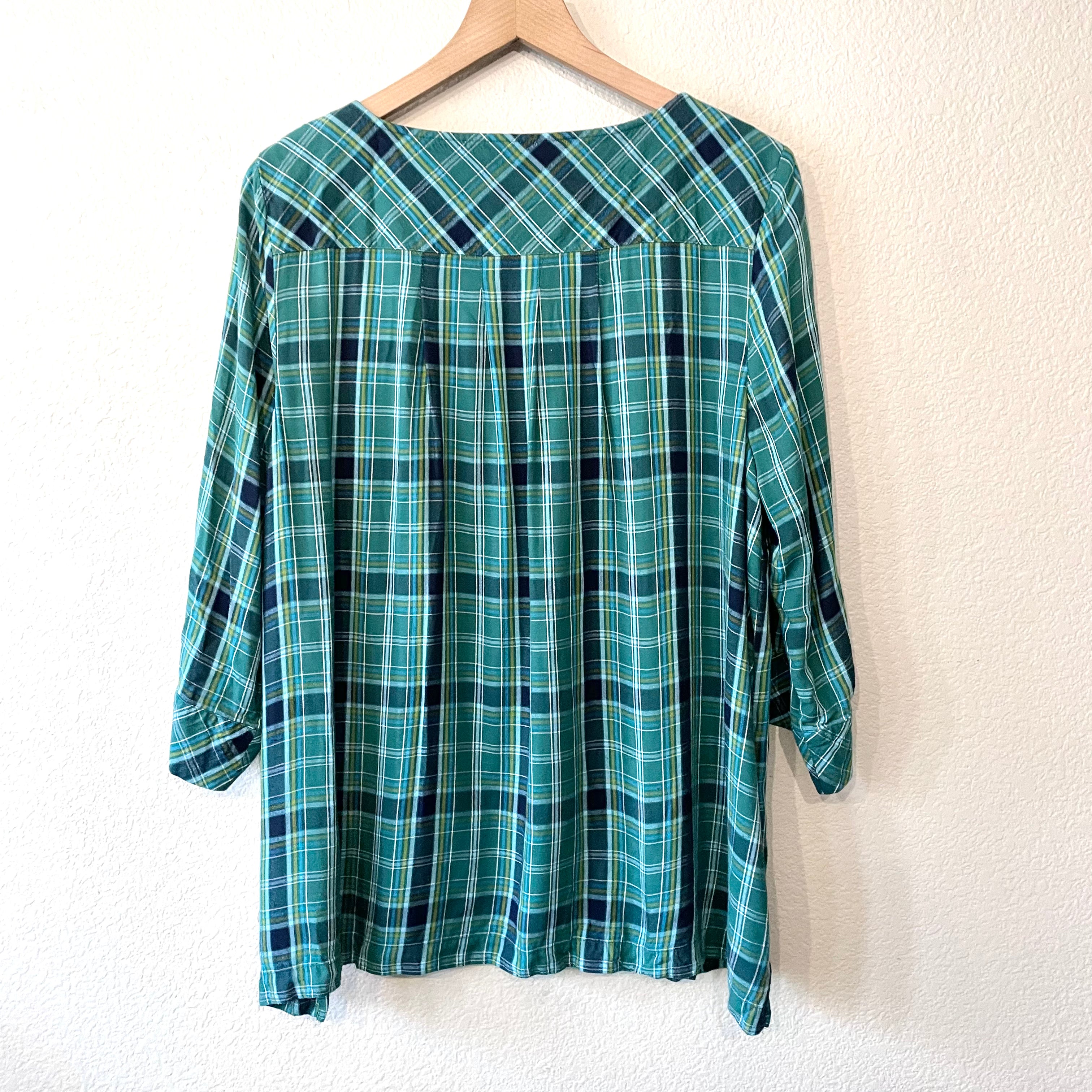 Plaid Popover Blouse