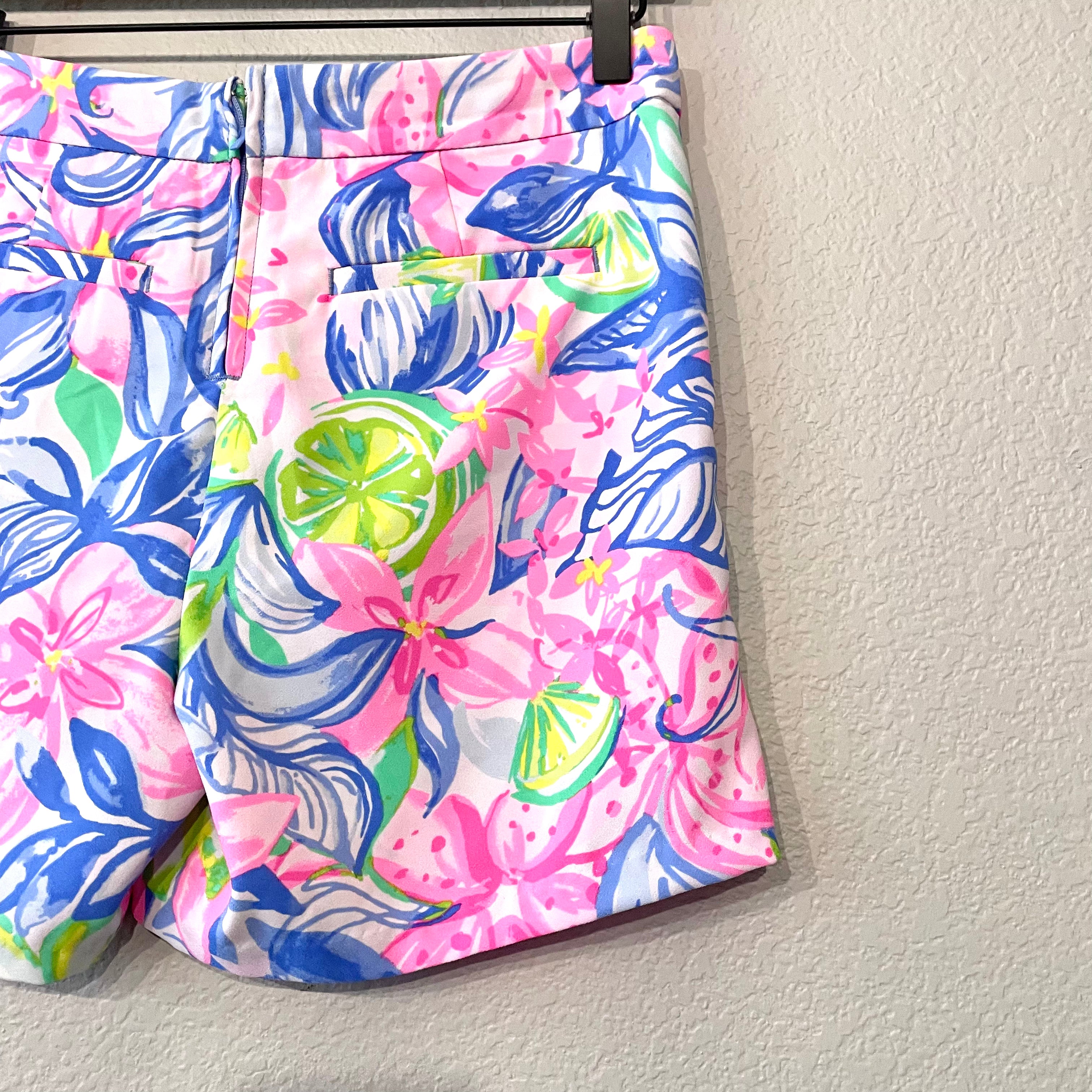 Lime Leaf Print Shorts