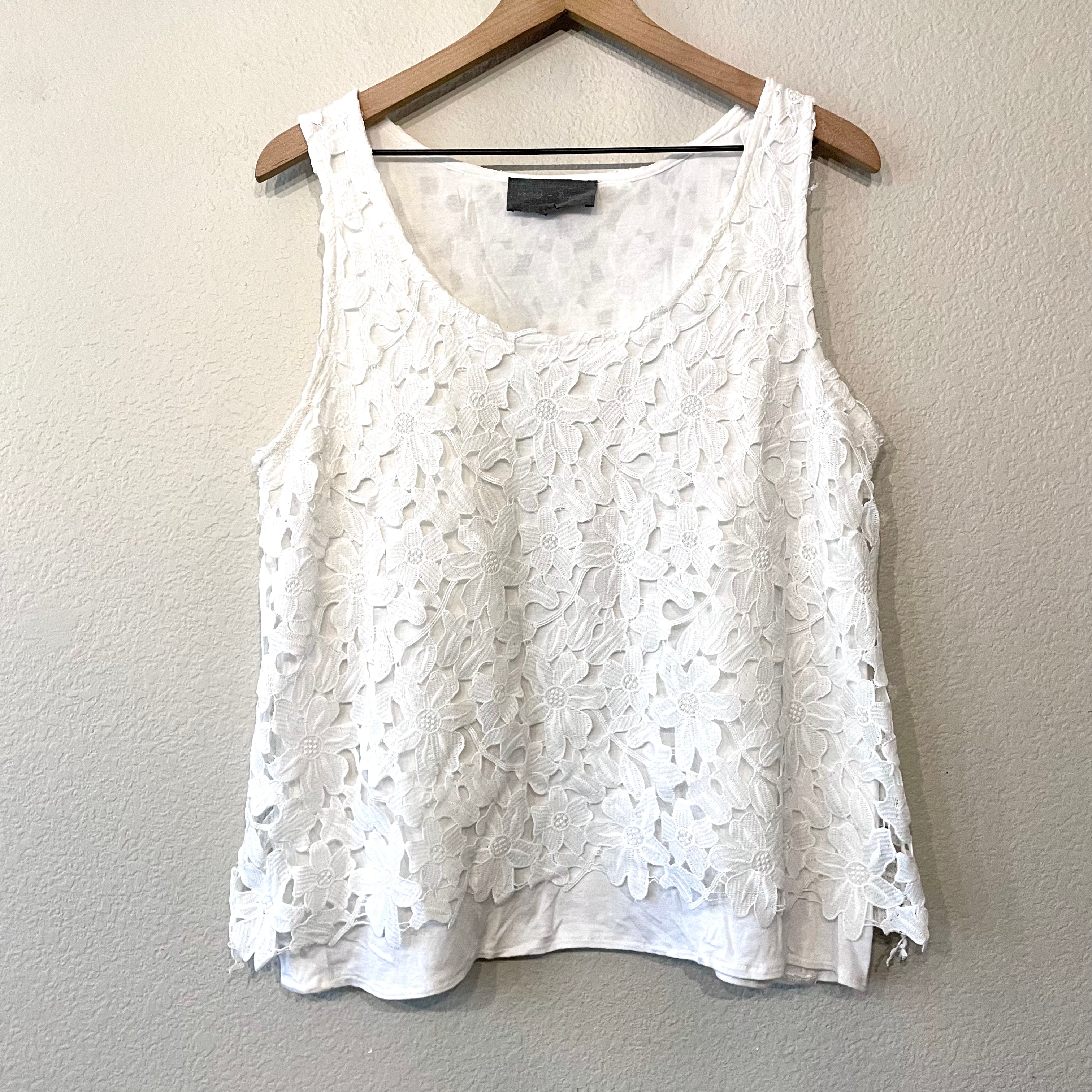 Lace Overlay Tank Top